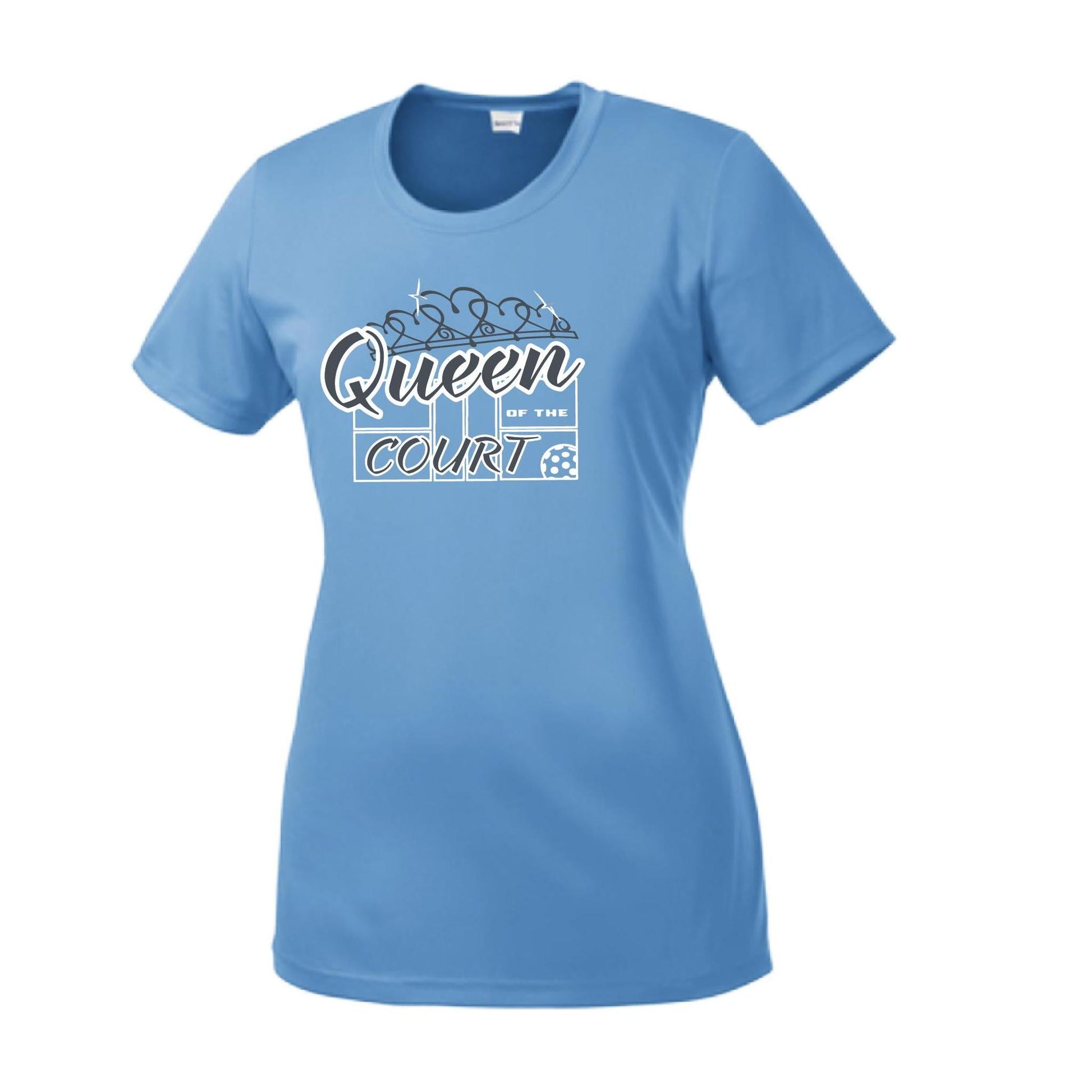 Queen Of The Pickleball Court | Women’s Short Sleeve Crewneck Pickleball Performance T-Shirts | 100% Polyester