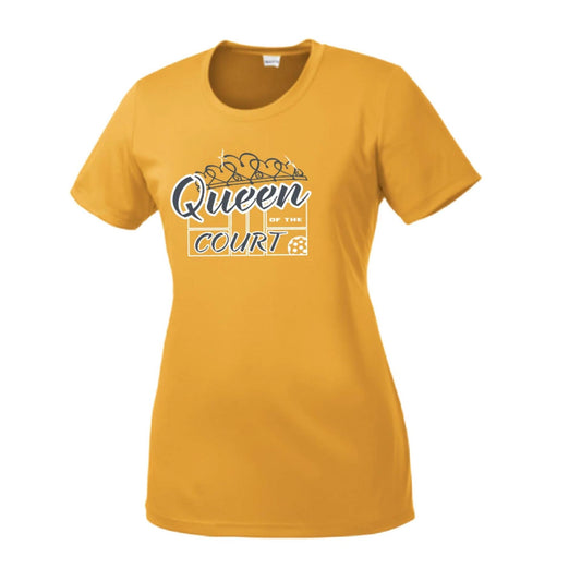 Queen Of The Pickleball Court | Women’s Short Sleeve Crewneck Pickleball Performance T-Shirts | 100% Polyester