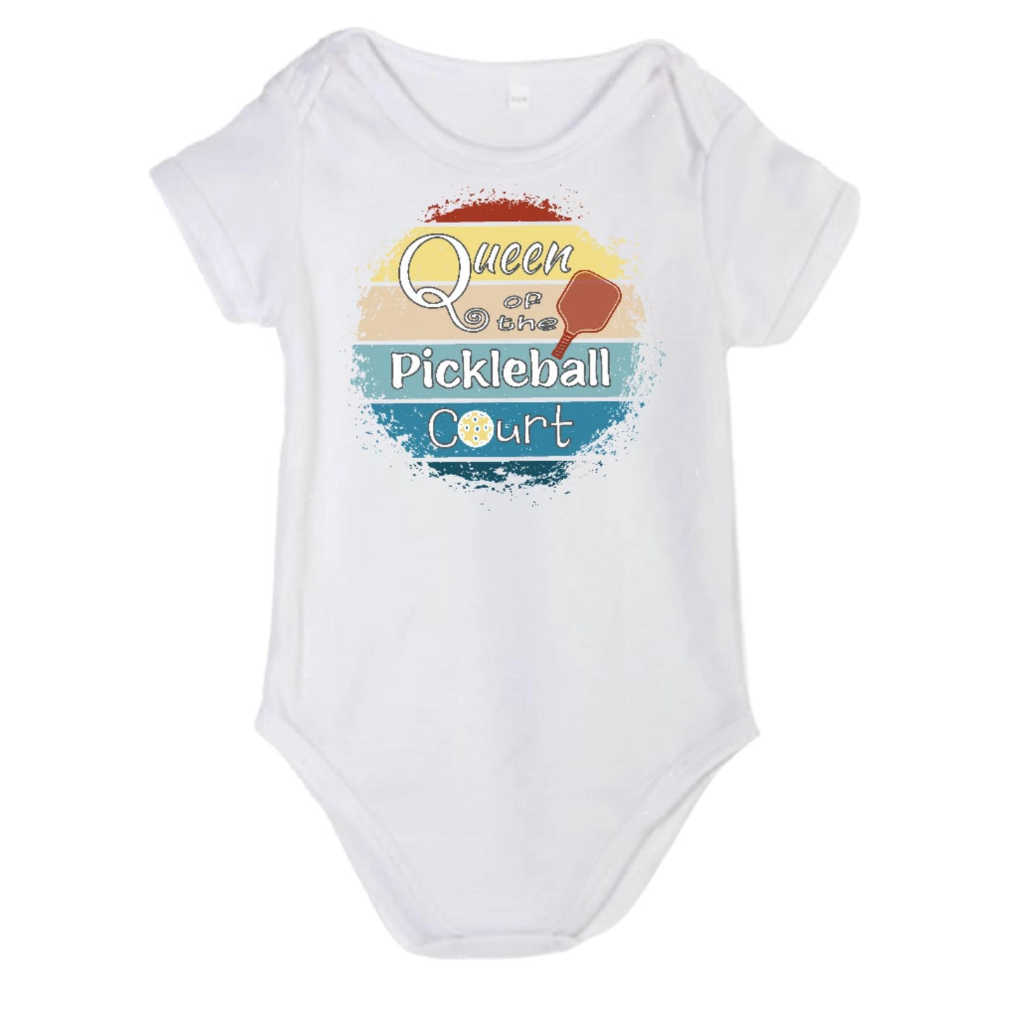 Queen of the Pickleball Court | Infant Short Sleeve One Piece Bodysuit | 100% Cotton