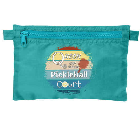 Queen of the Pickleball Court | Pickleball Cosmetic Stash Pouch Bag | Small Size Court Stash Bag