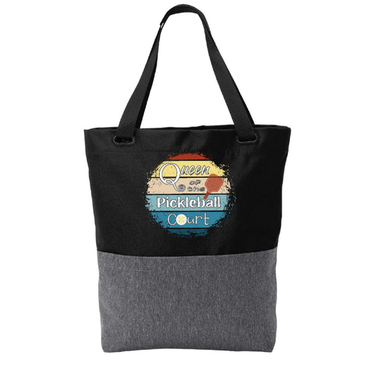 Queen of the Pickleball Court | Pickleball Sports Convertible Tote Bag | Medium Size Court Tote Bag