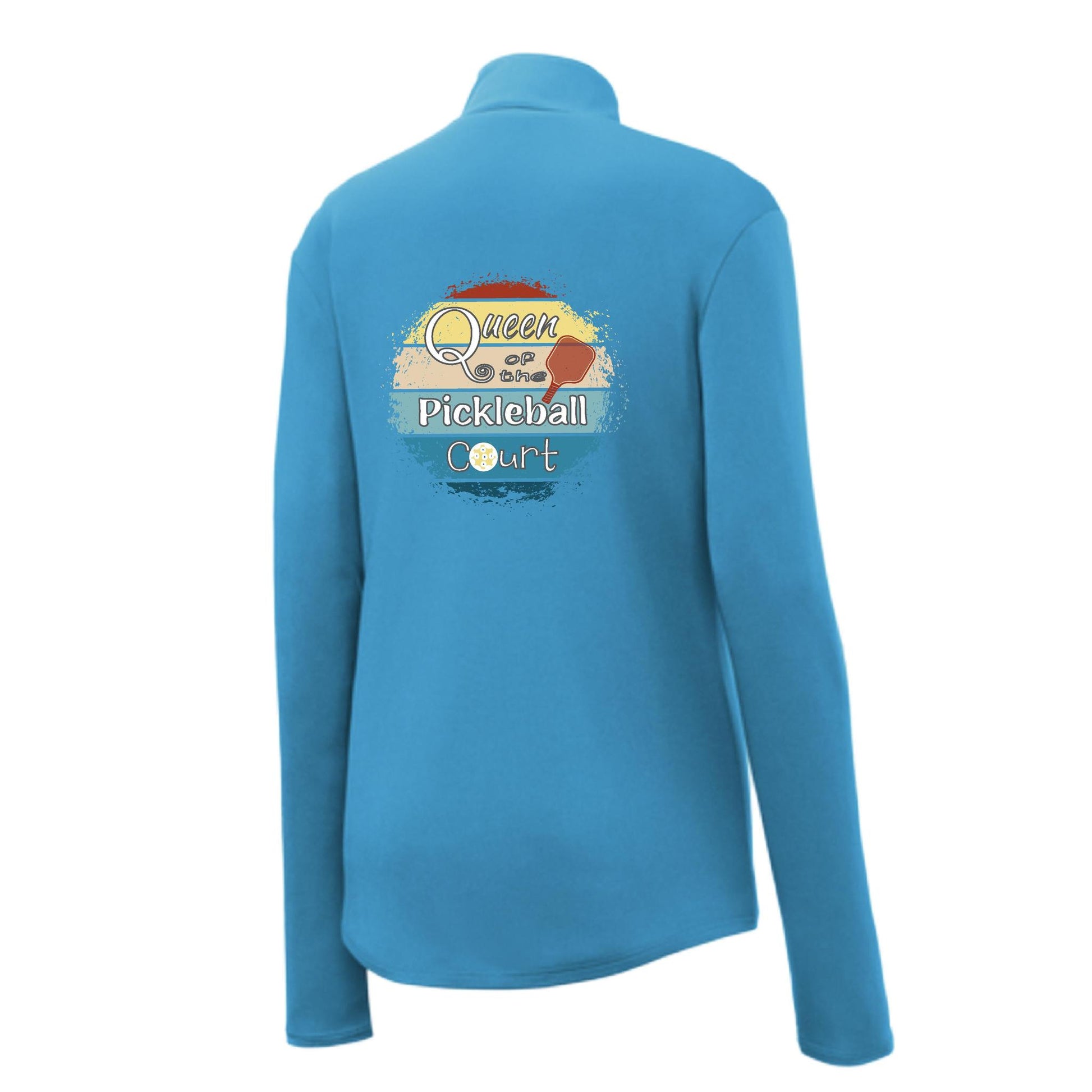 Queen of the Pickleball Court | Women's 1/4 Zip Pickleball Performance Pullover Shirt | 100% Polyester