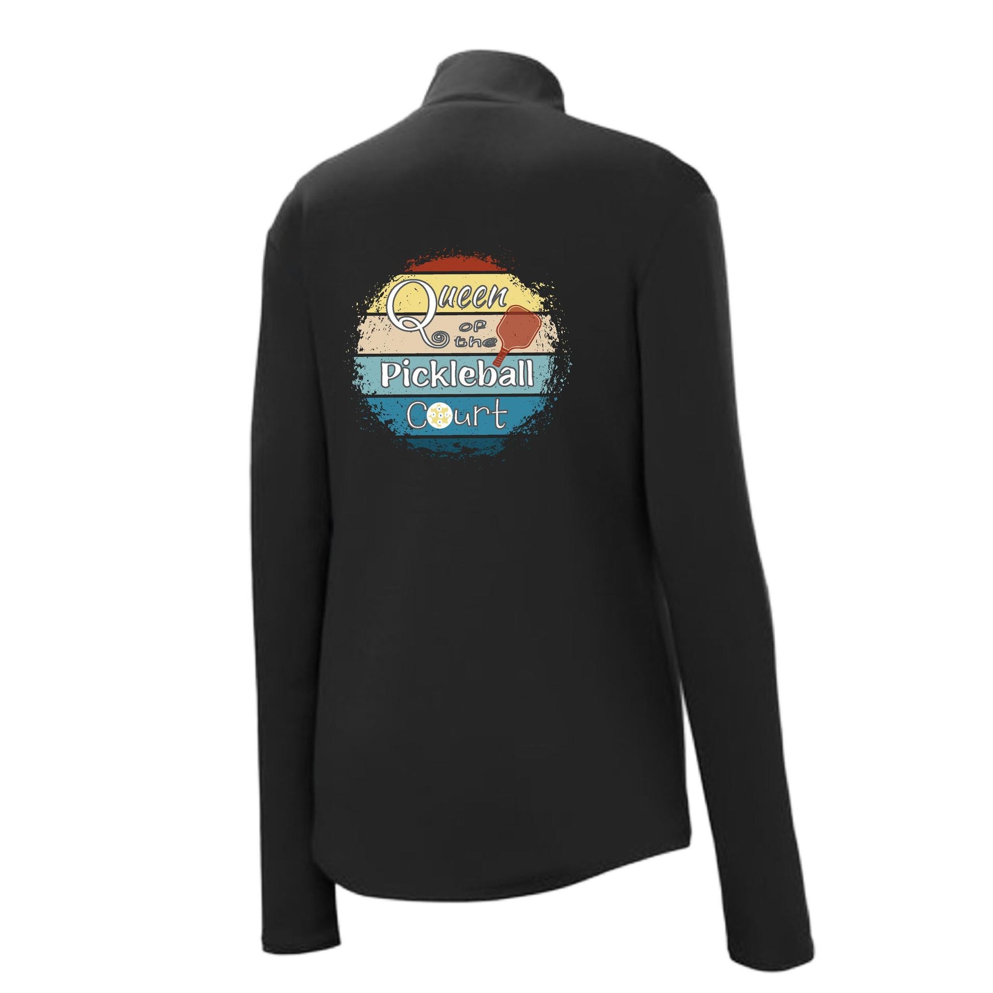 Queen of the Pickleball Court | Women's 1/4 Zip Pickleball Performance Pullover Shirt | 100% Polyester