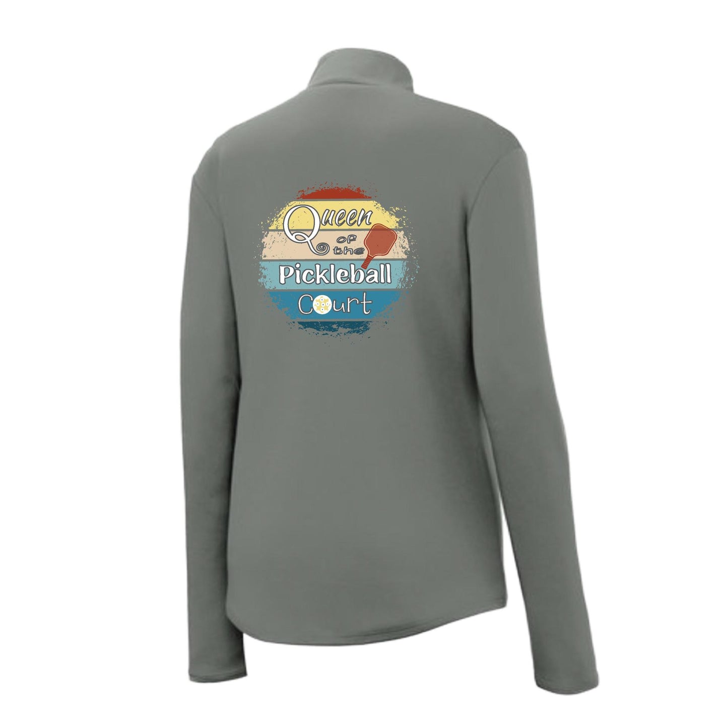 Queen of the Pickleball Court | Women's 1/4 Zip Pickleball Performance Pullover Shirt | 100% Polyester