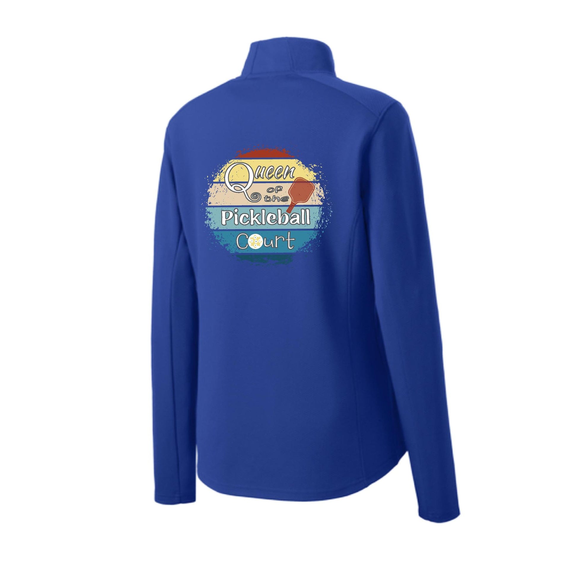 Queen of the Pickleball Court | Women's 1/4 Zip Pickleball Performance Pullover Shirt | 100% Polyester
