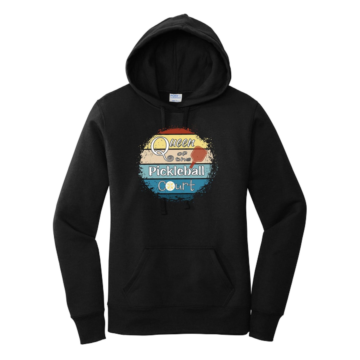 Queen of the Pickleball Court | Women’s Fitted Hoodie Pickleball Sweatshirt | 50% Cotton 50% Poly Fleece