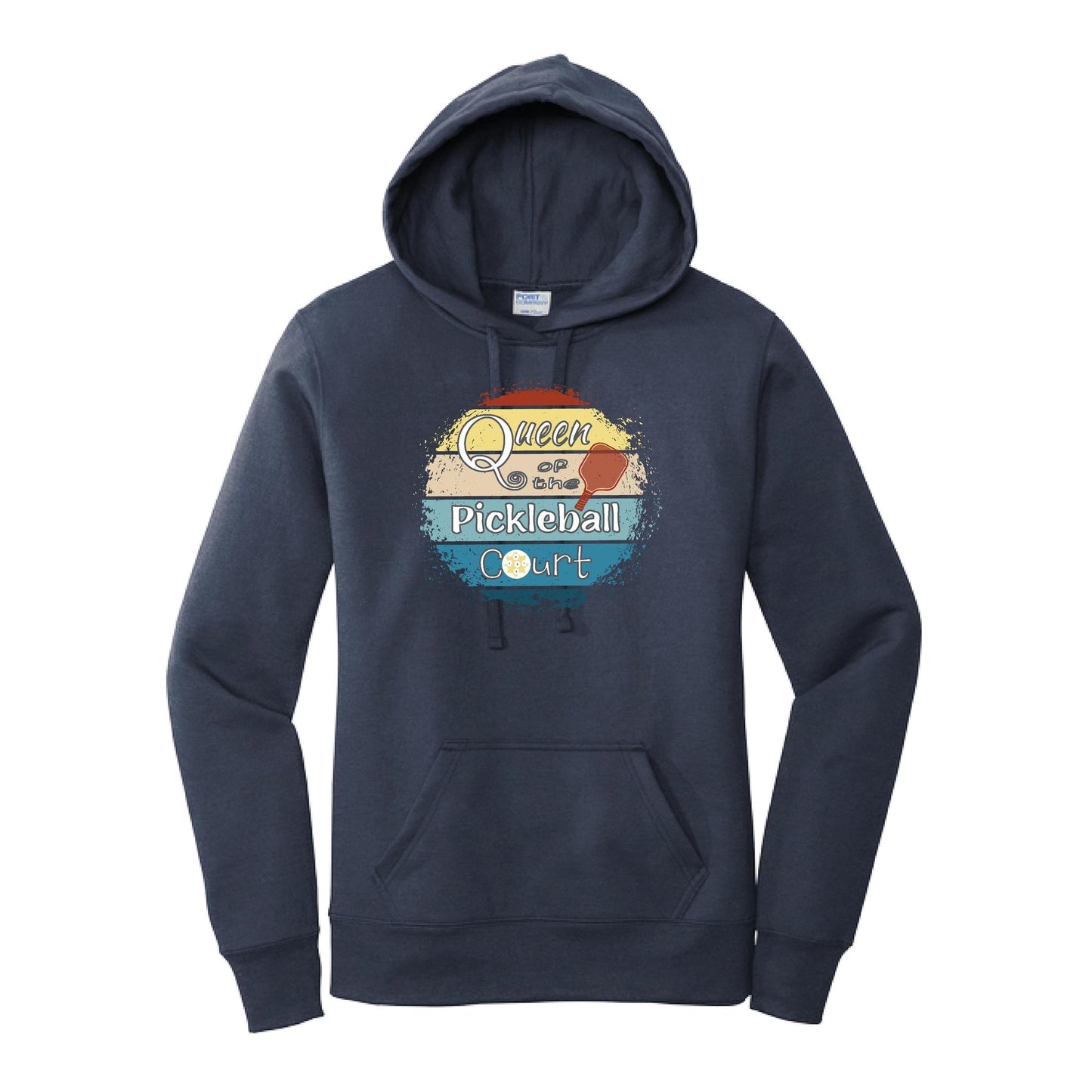 Queen of the Pickleball Court | Women’s Fitted Hoodie Pickleball Sweatshirt | 50% Cotton 50% Poly Fleece