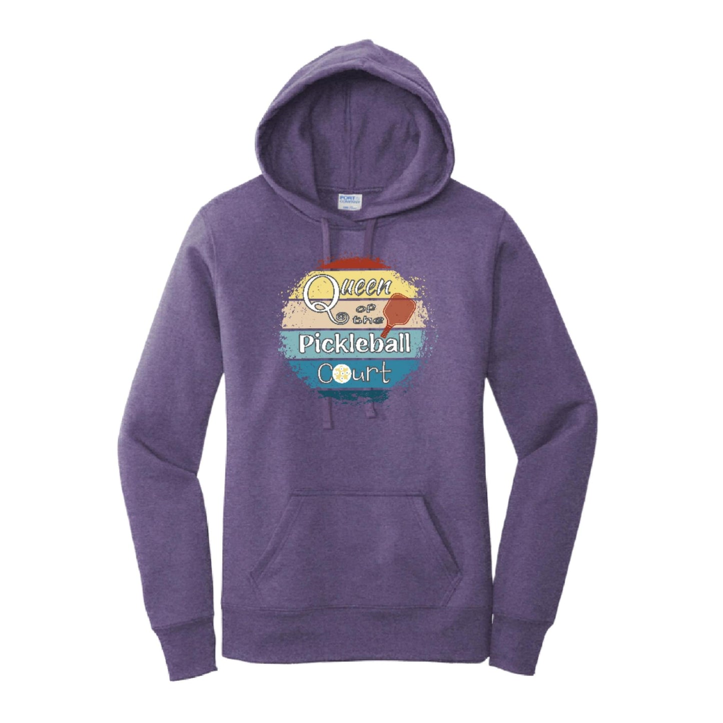 Queen of the Pickleball Court | Women’s Fitted Hoodie Pickleball Sweatshirt | 50% Cotton 50% Poly Fleece