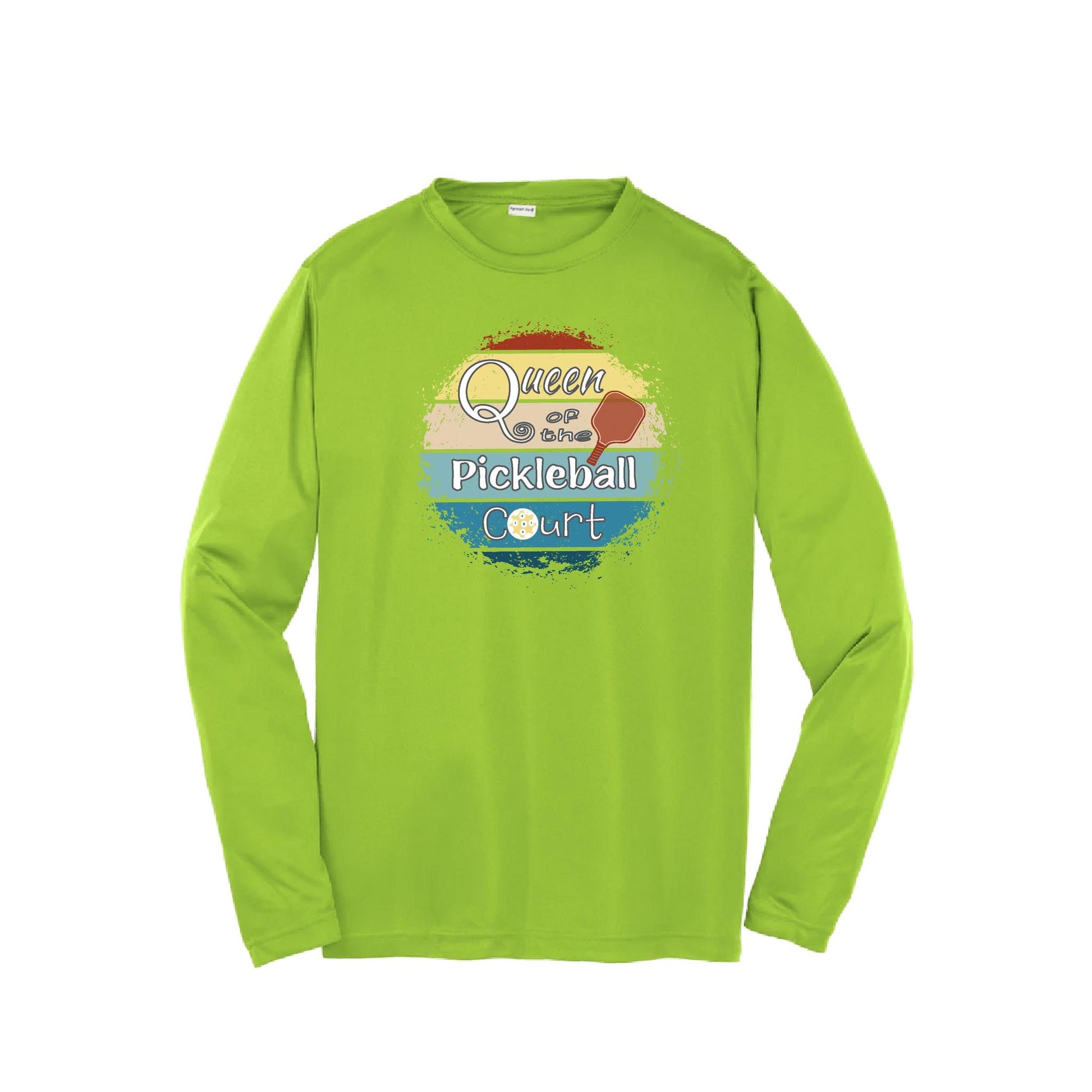 Queen of the Pickleball Court | Youth Long Sleeve Pickleball T-Shirts | 100% Polyester