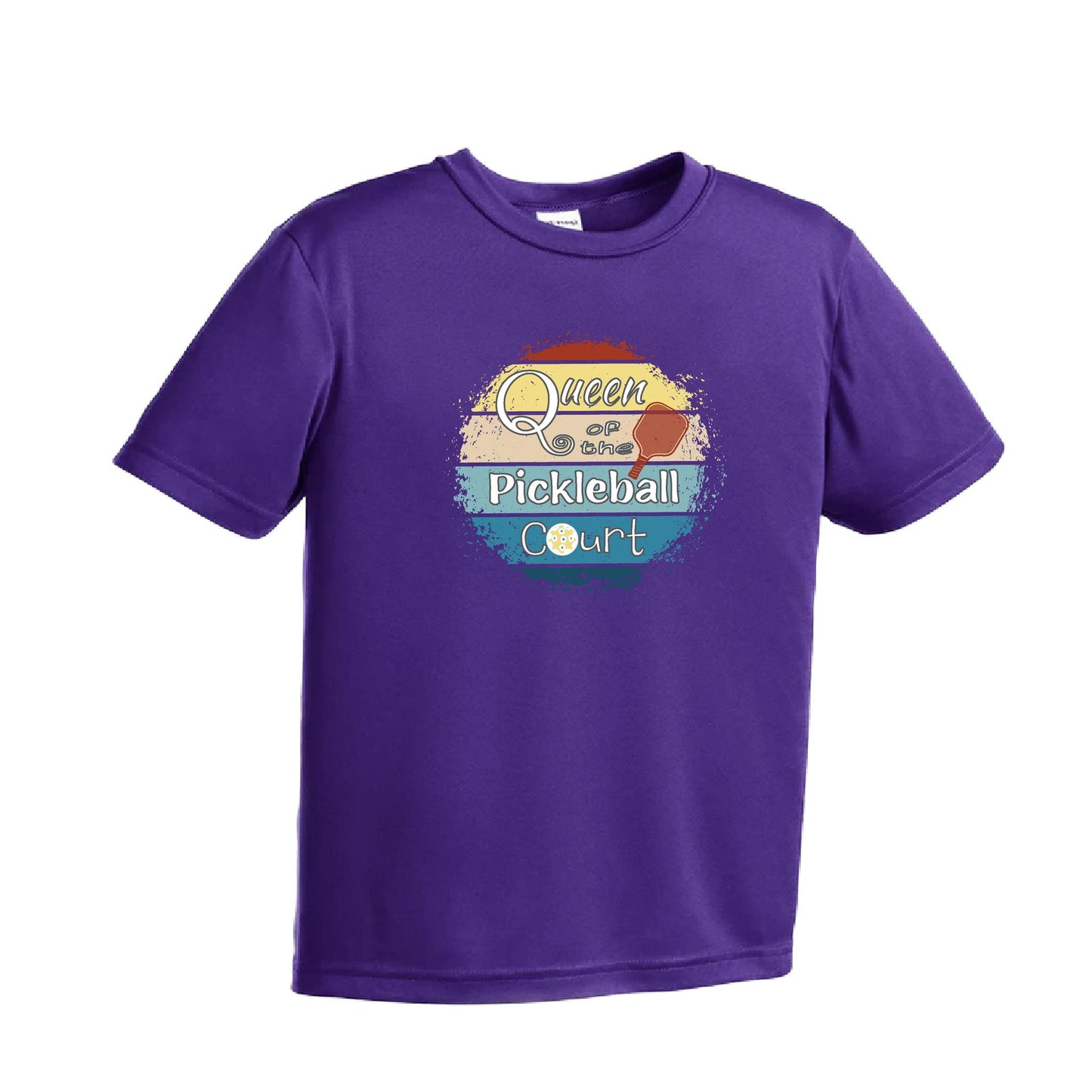 Queen of the Pickleball Court | Youth Short Sleeve Pickleball T-Shirts | 100% Polyester