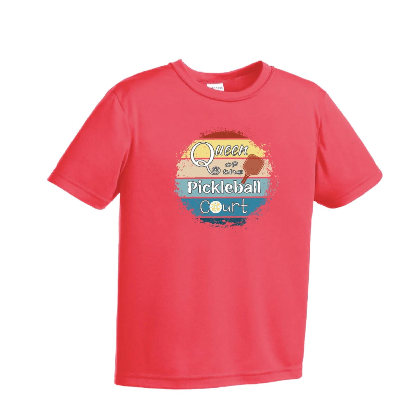 Queen of the Pickleball Court | Youth Short Sleeve Pickleball T-Shirts | 100% Polyester