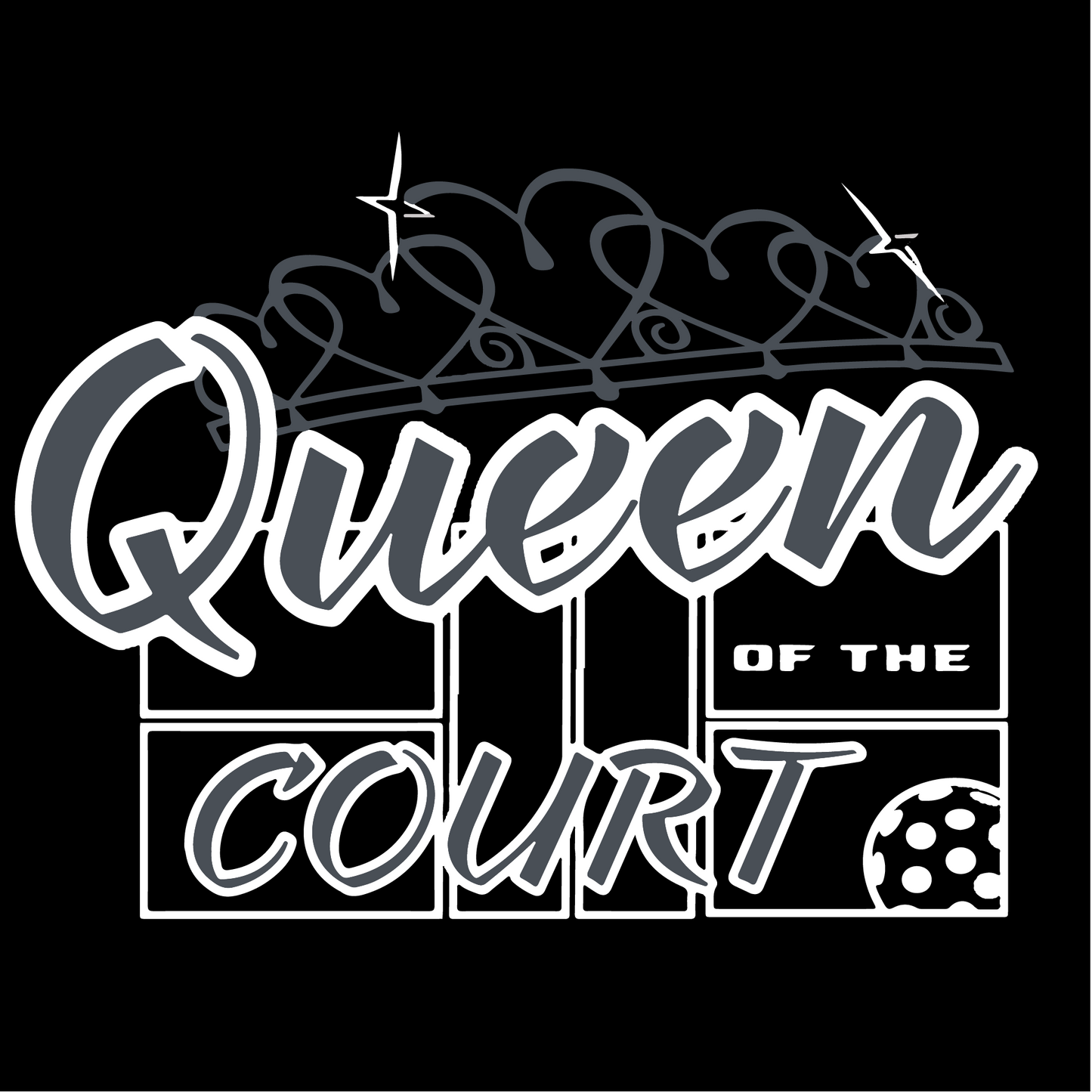 Queen Of The Court | Women's Open X-Back Pickleball Tank | Quick Dry Athletic Shirt