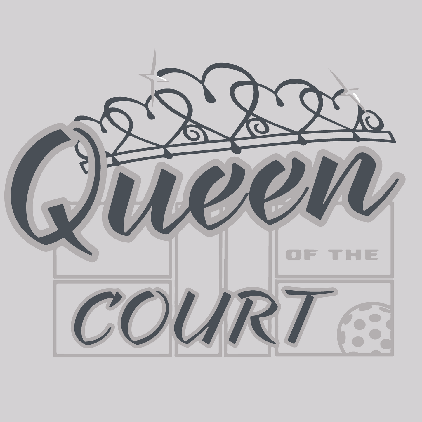 Queen Of The Court | Women’s Cowl-Neck Hoodie Pickleball Sweatshirt | 55% Cotton 45% Poly Fleece