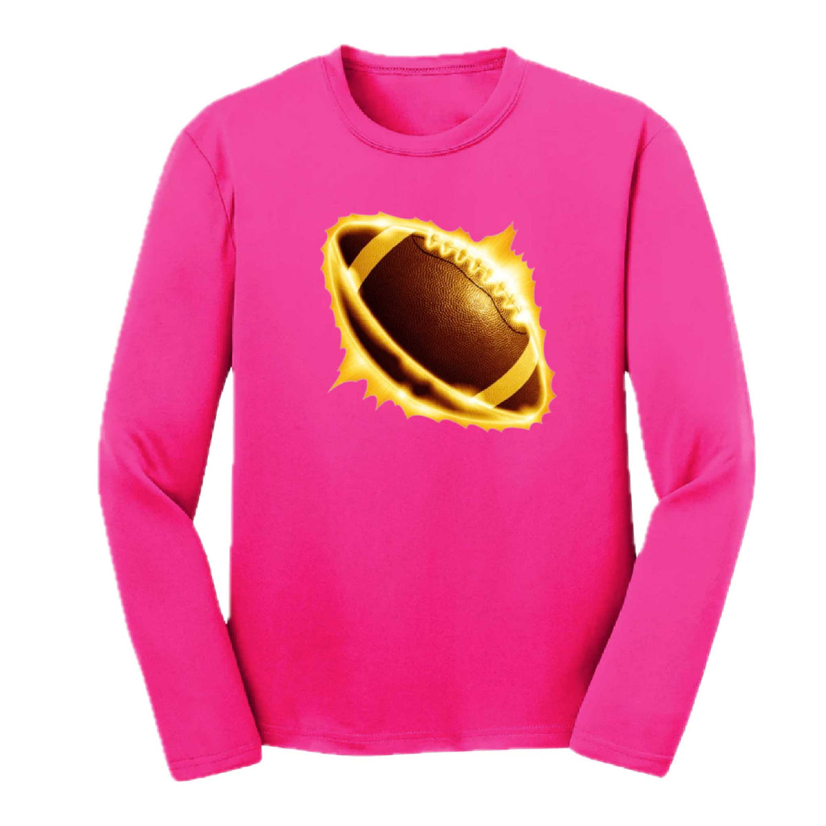 Radioactive Football | Youth Long Sleeve Football T-Shirts | 100% Polyester