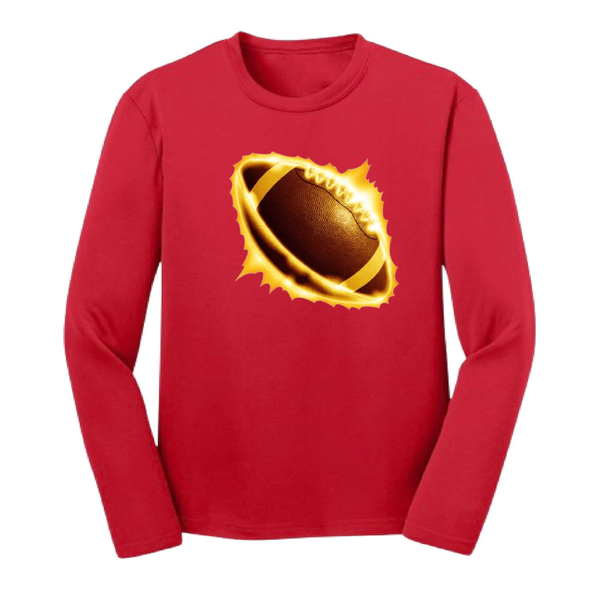 Radioactive Football | Youth Long Sleeve Football T-Shirts | 100% Polyester