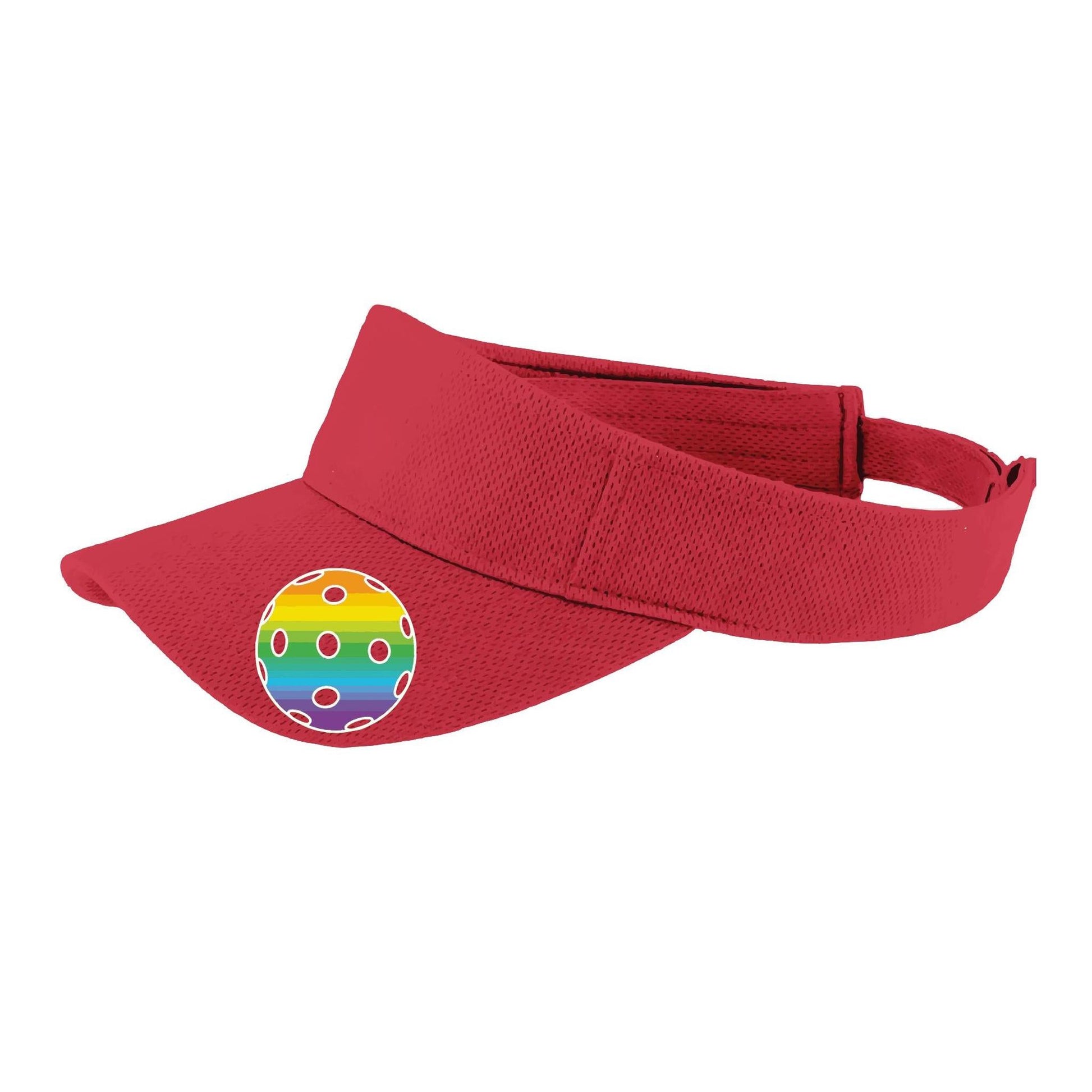 Rainbow Pickleball (Customizable) | Pickleball Visors | Moisture Wicking 100% Polyester