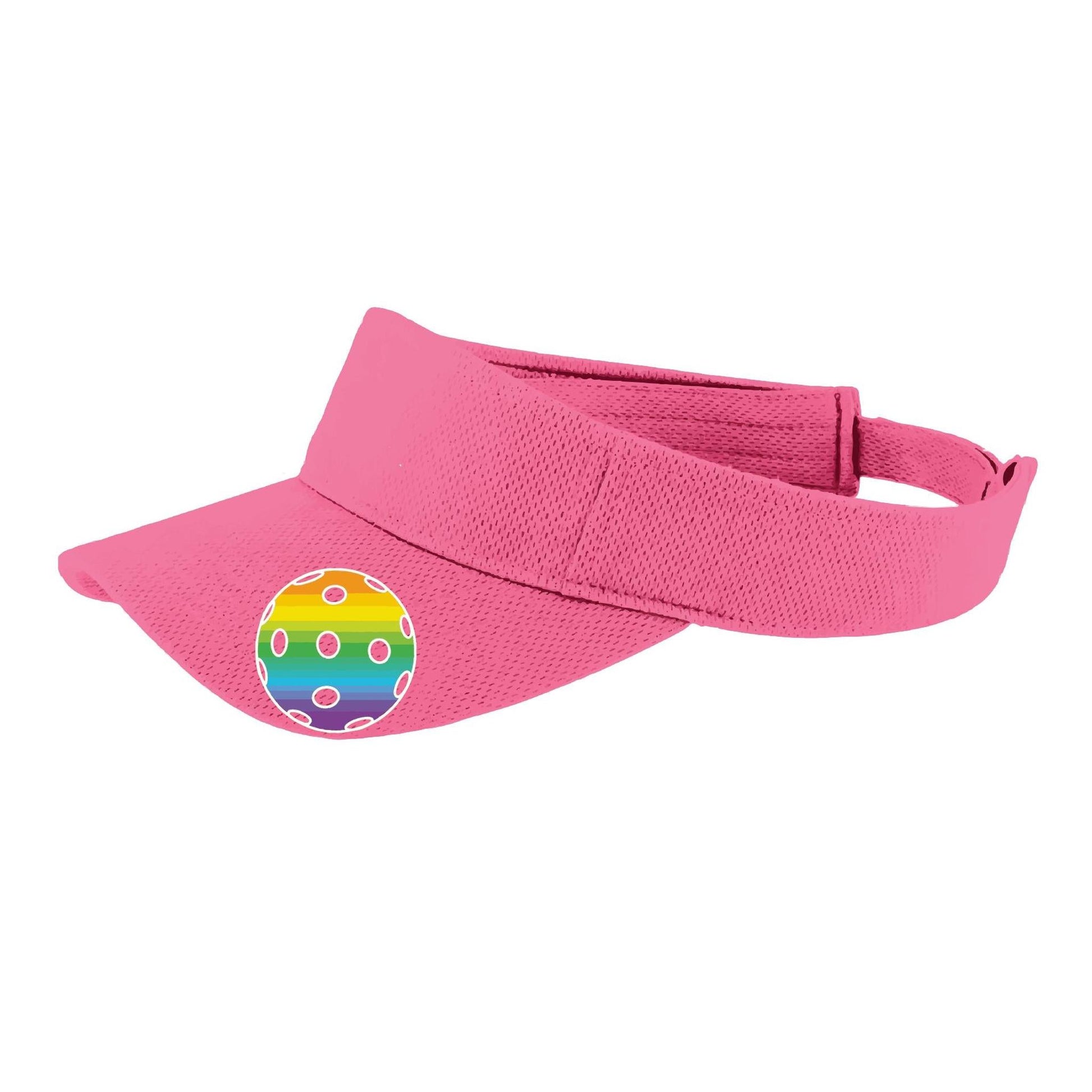Rainbow Pickleball (Customizable) | Pickleball Visors | Moisture Wicking 100% Polyester