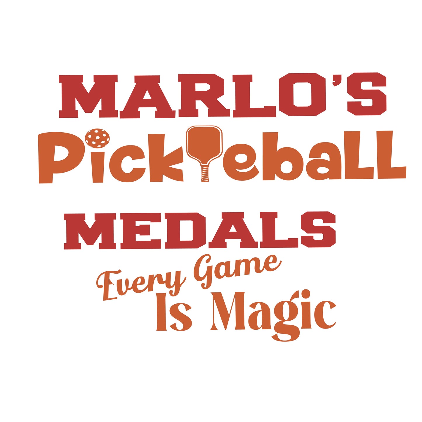 Custom Pickleball "Every Game is Magic" Trophy Display Rack | Sports Tournament Award Hanger