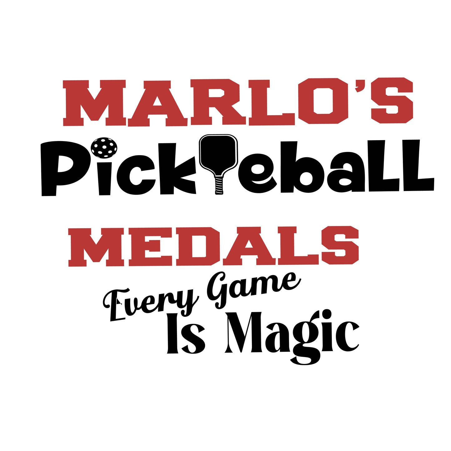 Custom Pickleball "Every Game is Magic" Trophy Display Rack | Sports Tournament Award Hanger