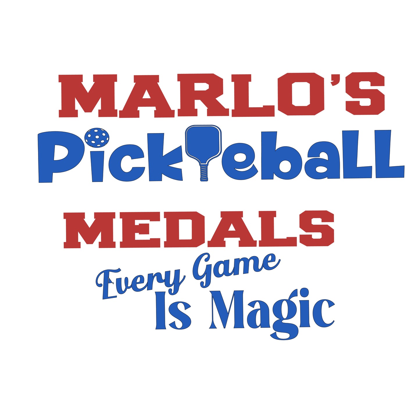 Custom Pickleball "Every Game is Magic" Trophy Display Rack | Sports Tournament Award Hanger