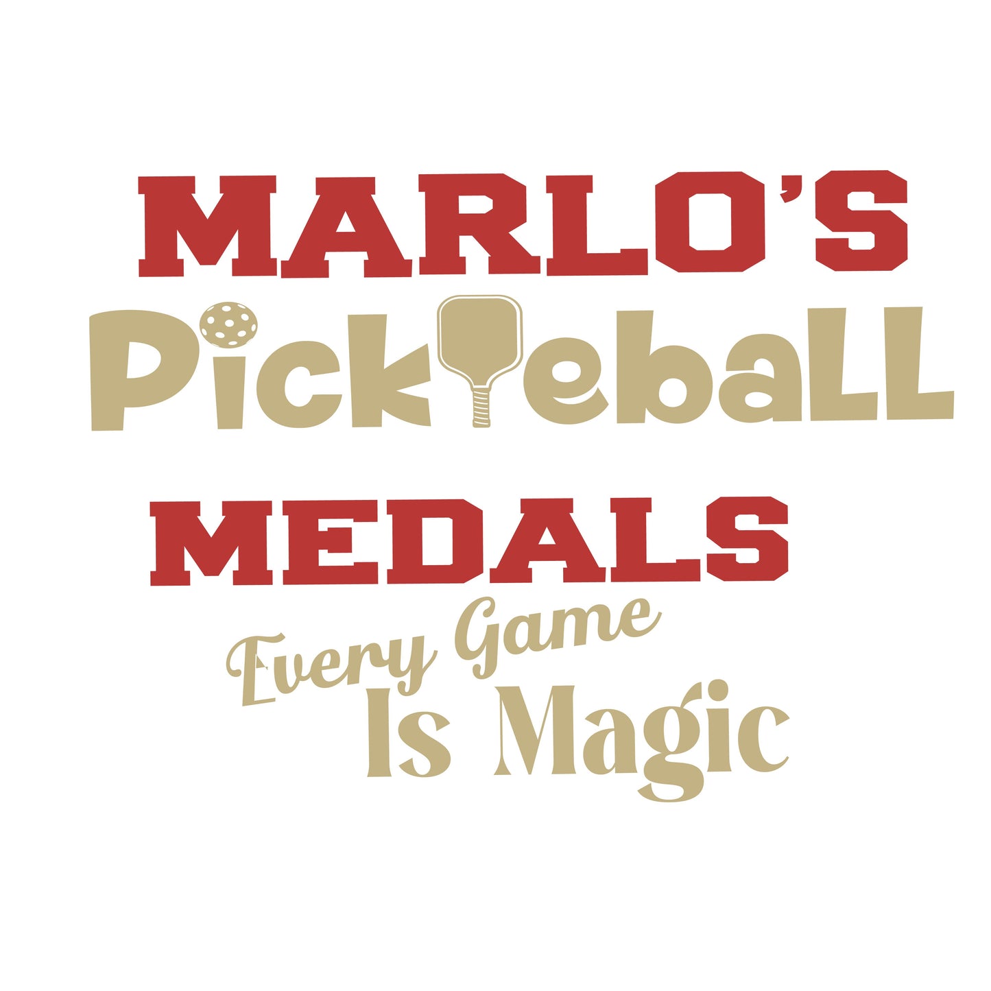 Custom Pickleball "Every Game is Magic" Trophy Display Rack | Sports Tournament Award Hanger