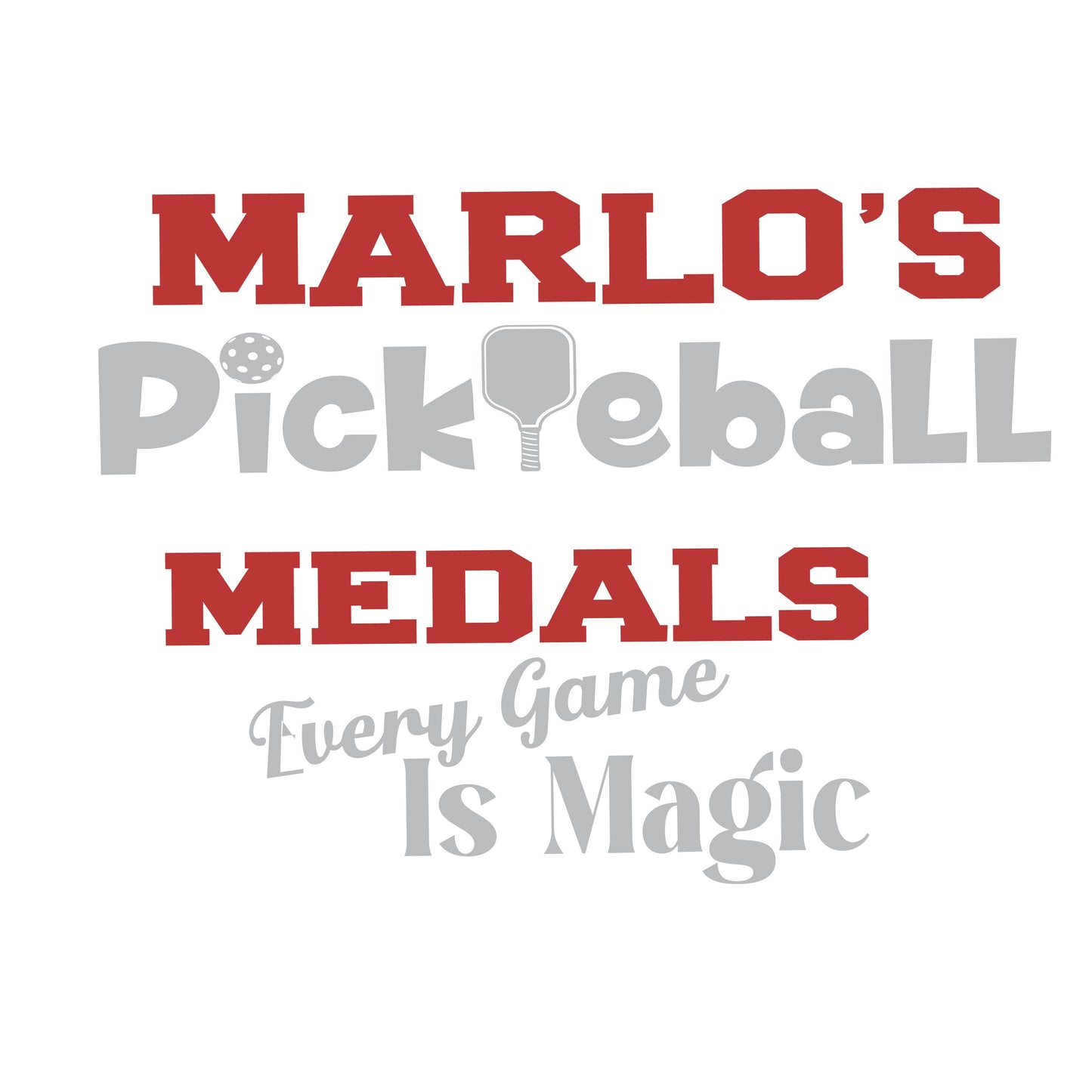 Custom Pickleball "Every Game is Magic" Trophy Display Rack | Sports Tournament Award Hanger
