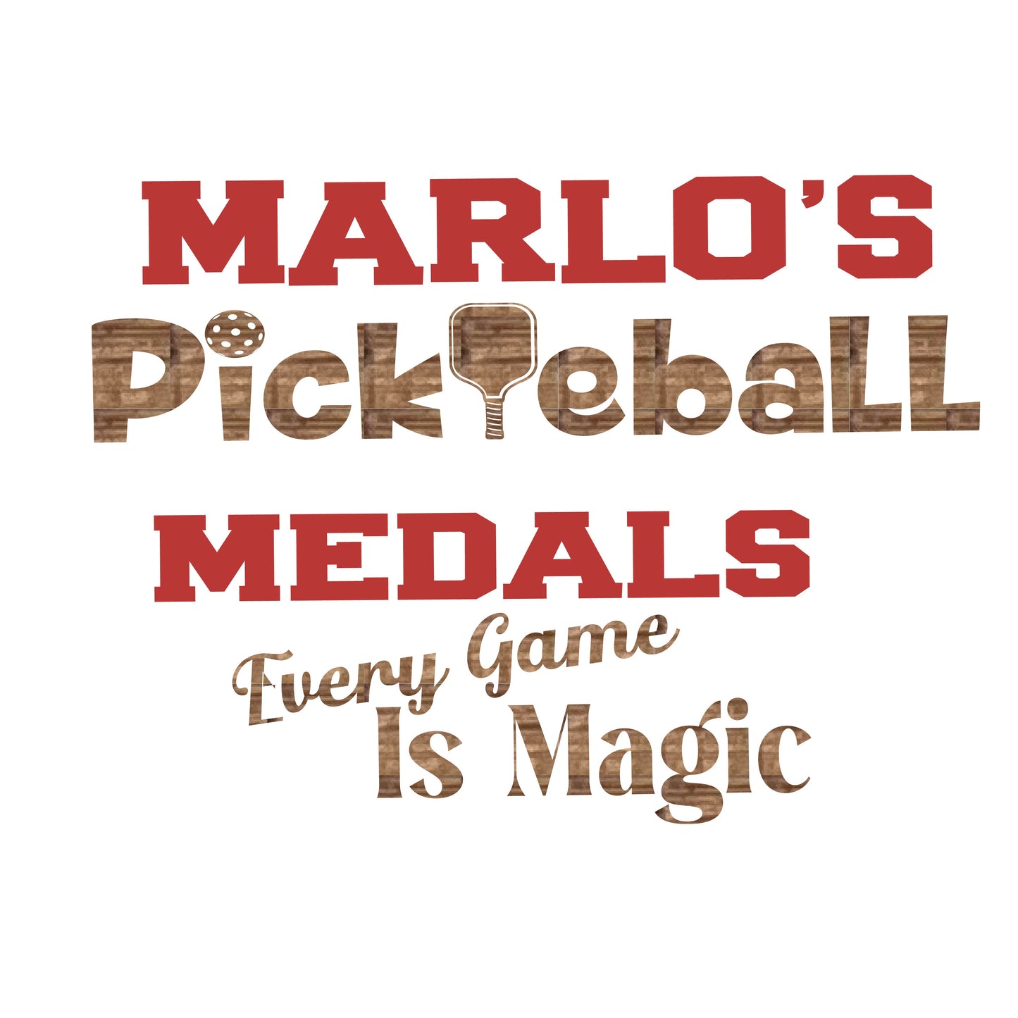 Custom Pickleball "Every Game is Magic" Trophy Display Rack | Sports Tournament Award Hanger