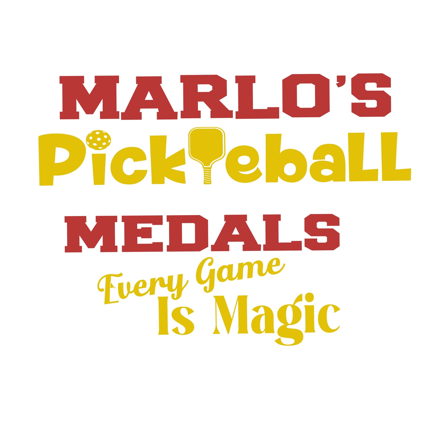 Custom Pickleball "Every Game is Magic" Trophy Display Rack | Sports Tournament Award Hanger