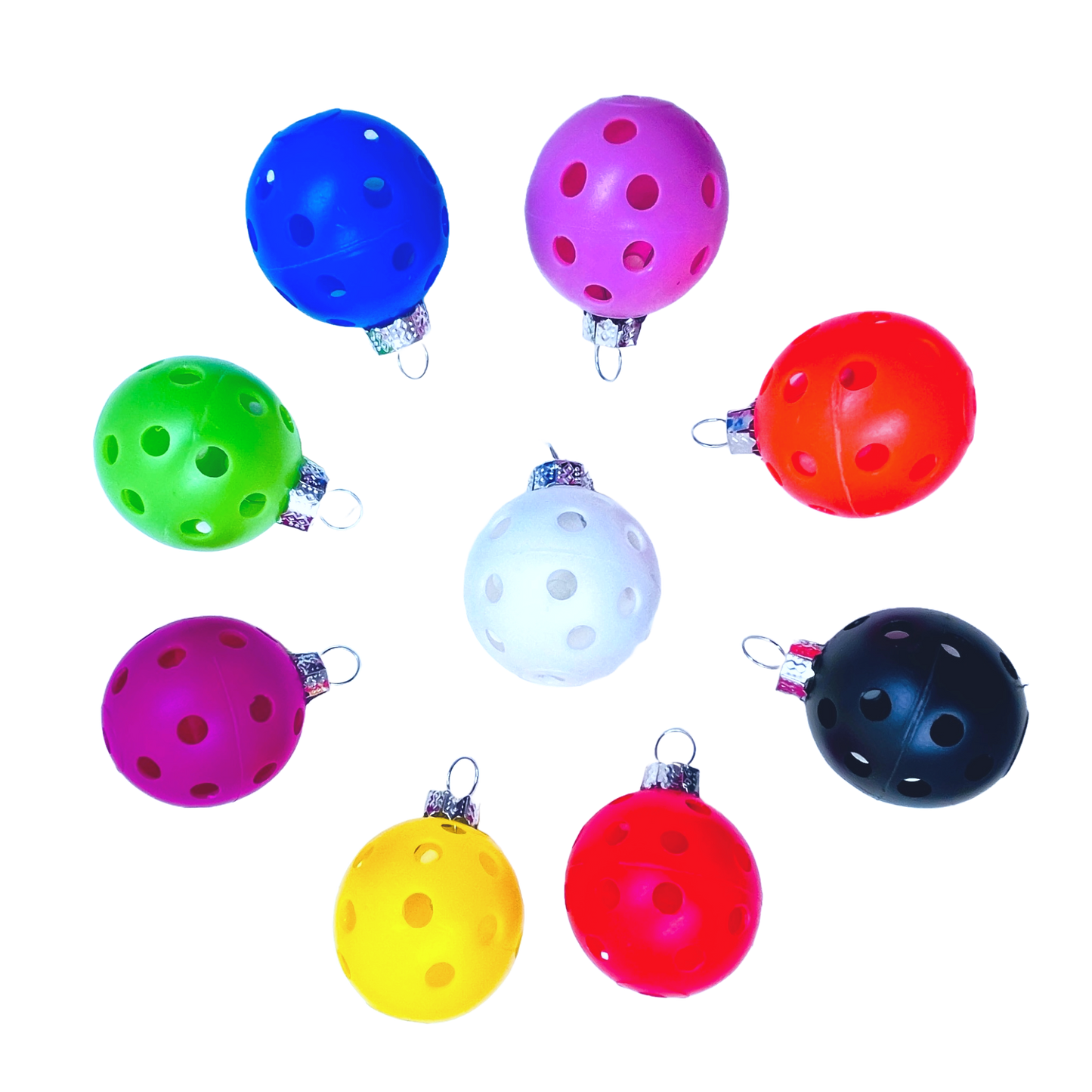 Set of 12 Mini Pickleball Christmas Ornaments | Pickleball Christmas Gifts And Decor