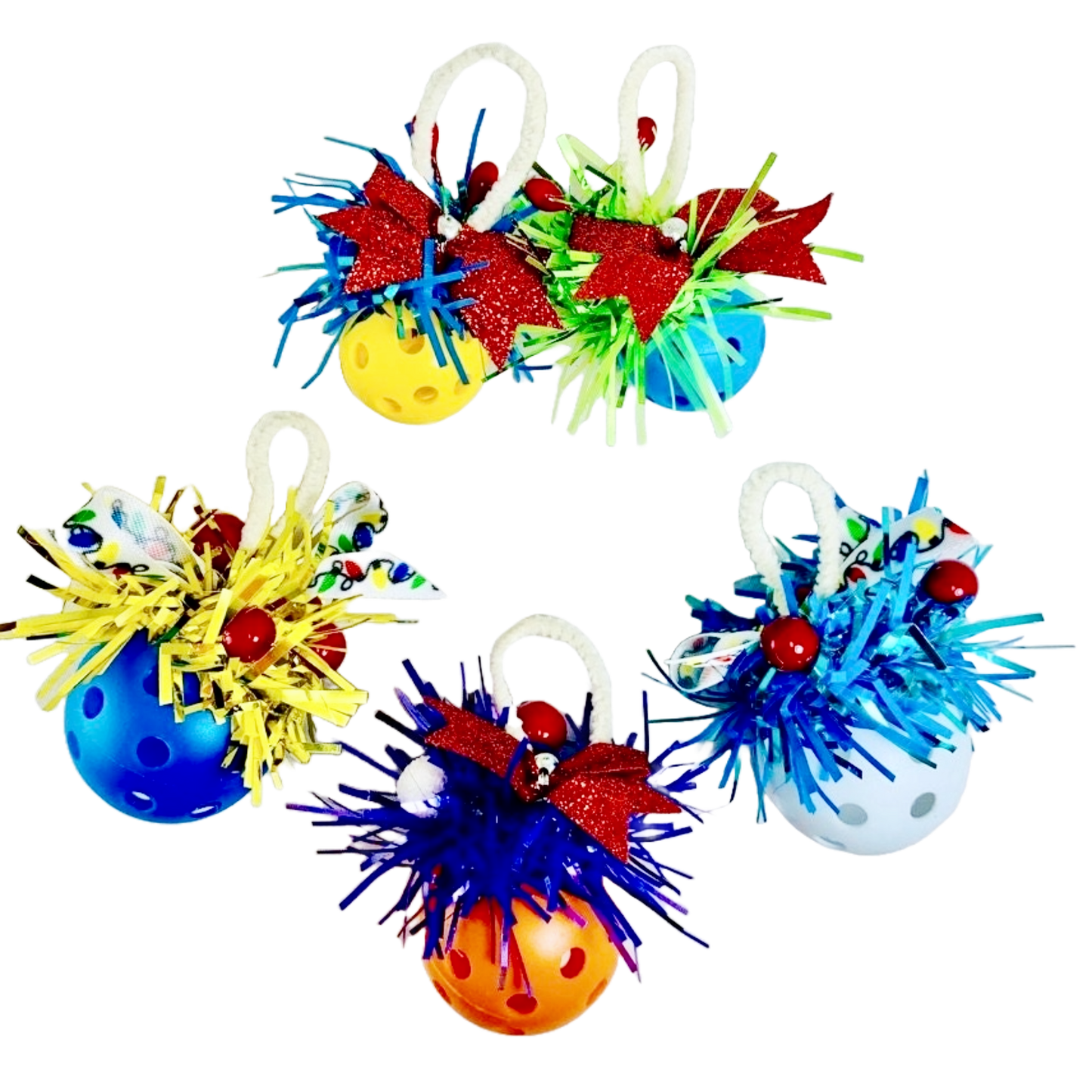 Colorful Pickleball Mistletoes | Pickleball Christmas Gifts And Decor