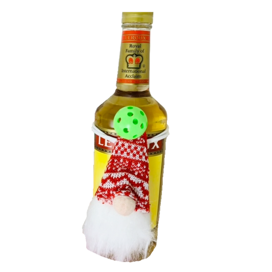 Pickleball Gnome Wine Bottle Gift Hanger | Pickleball Christmas Gifts And Decor