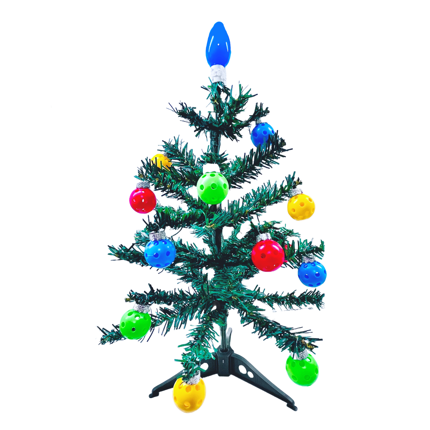 Micro Green Christmas Tree With 12 Micro Pickleball Ornaments | Pickleball Christmas Gifts And Decor