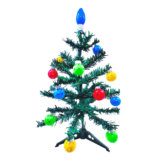 Micro Green Christmas Tree With 12 Micro Pickleball Ornaments | Pickleball Christmas Gifts And Decor