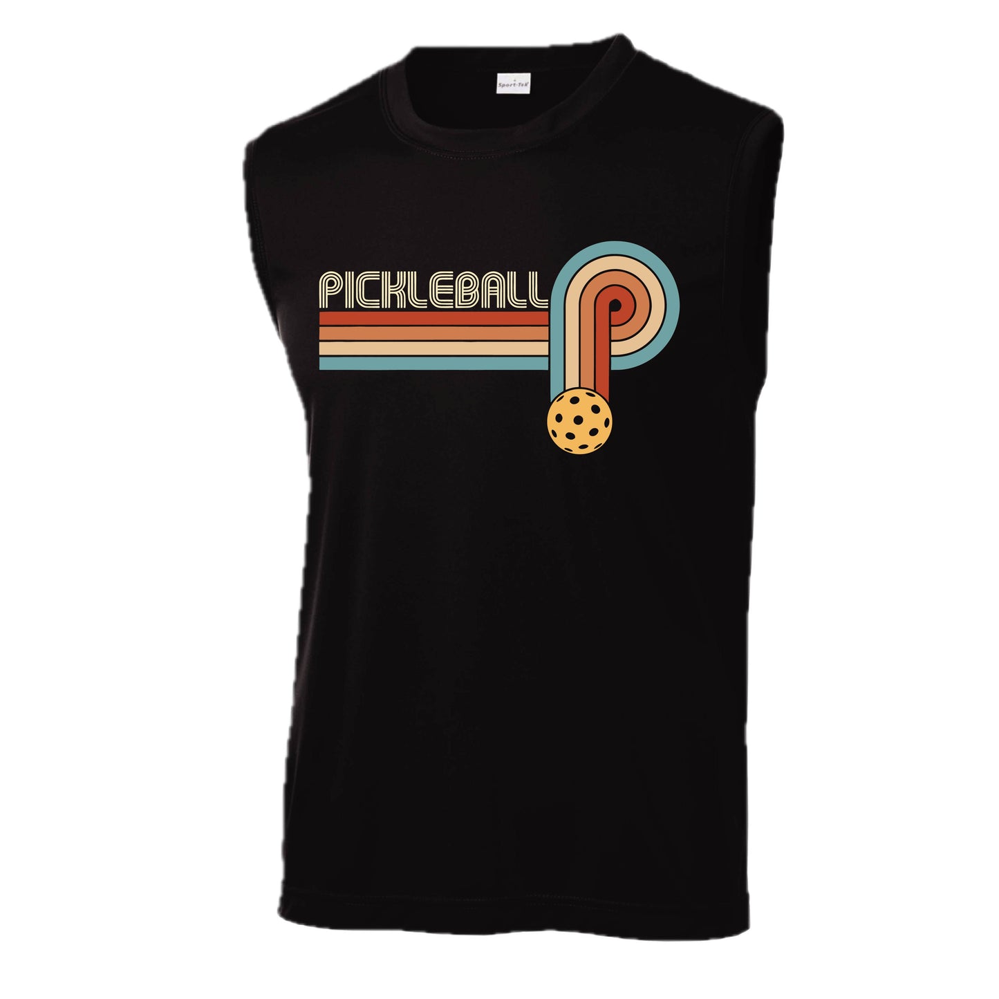 Retro Pickleball | Men's Sleeveless Athletic Performance T-Shirt | 100% Polyester