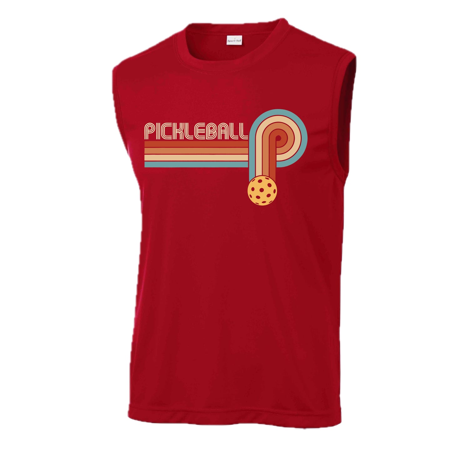 Retro Pickleball | Men's Sleeveless Athletic Performance T-Shirt | 100% Polyester