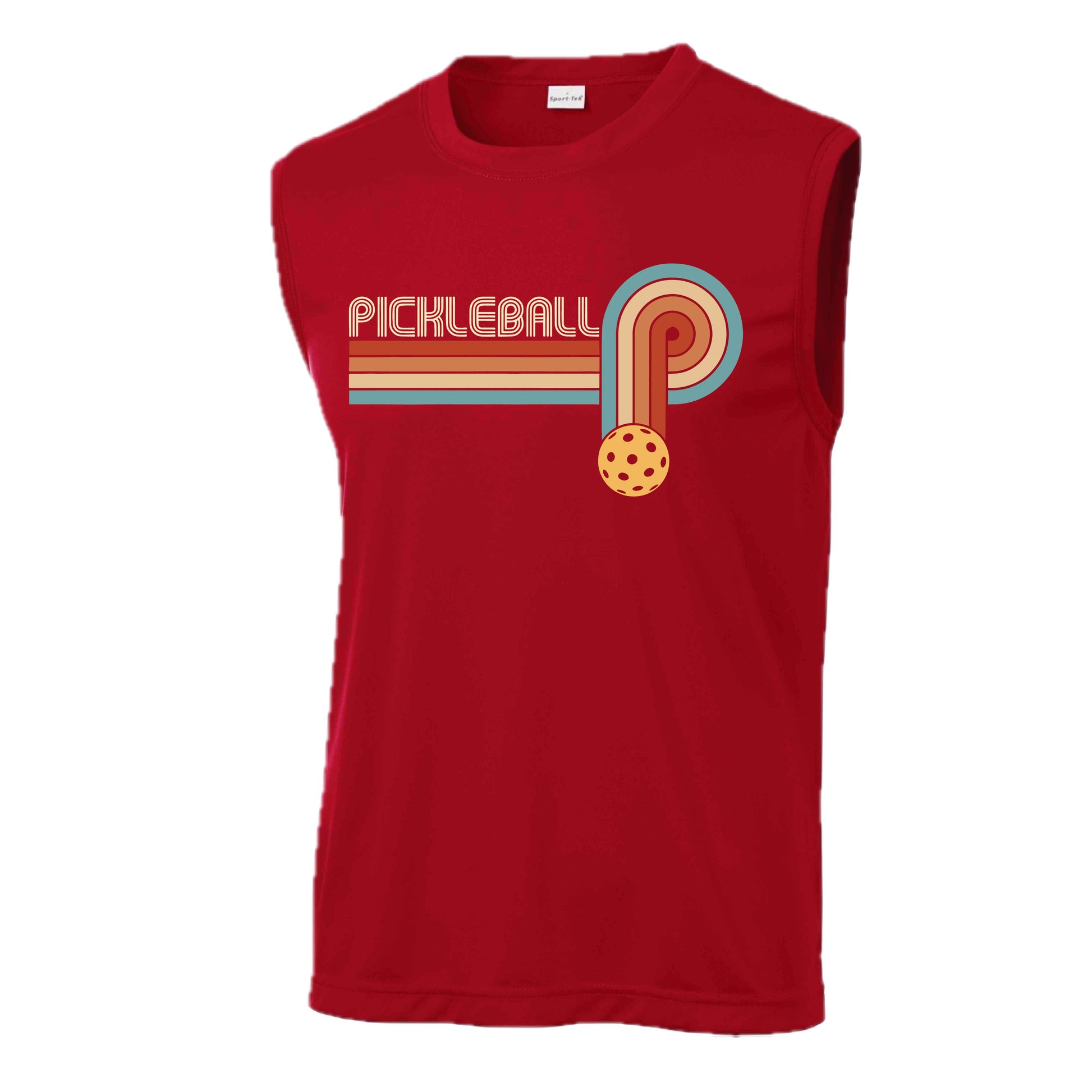 Retro Pickleball | Men's Sleeveless Athletic Performance T-Shirt | 100% Polyester