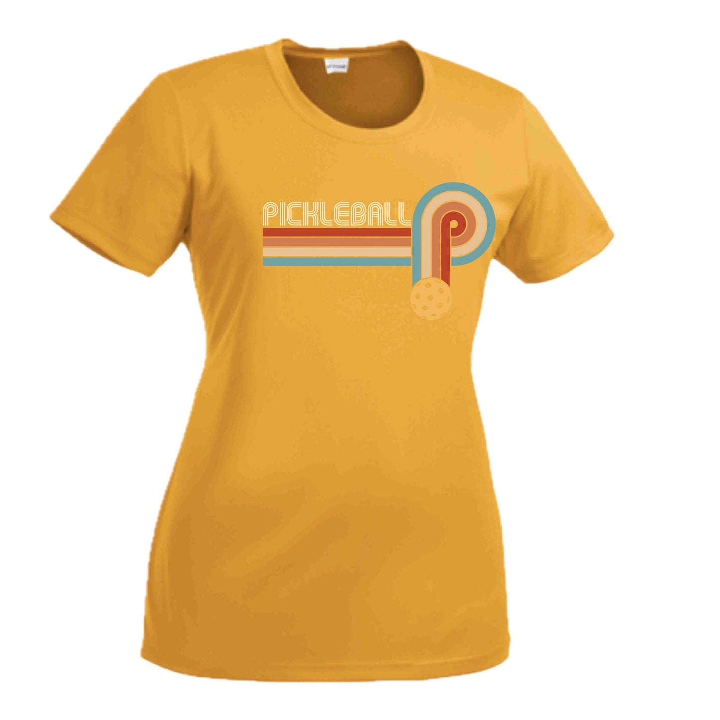 Retro Pickleball | Women's Short Sleeve Crewneck T-Shirts | 100% Polyester