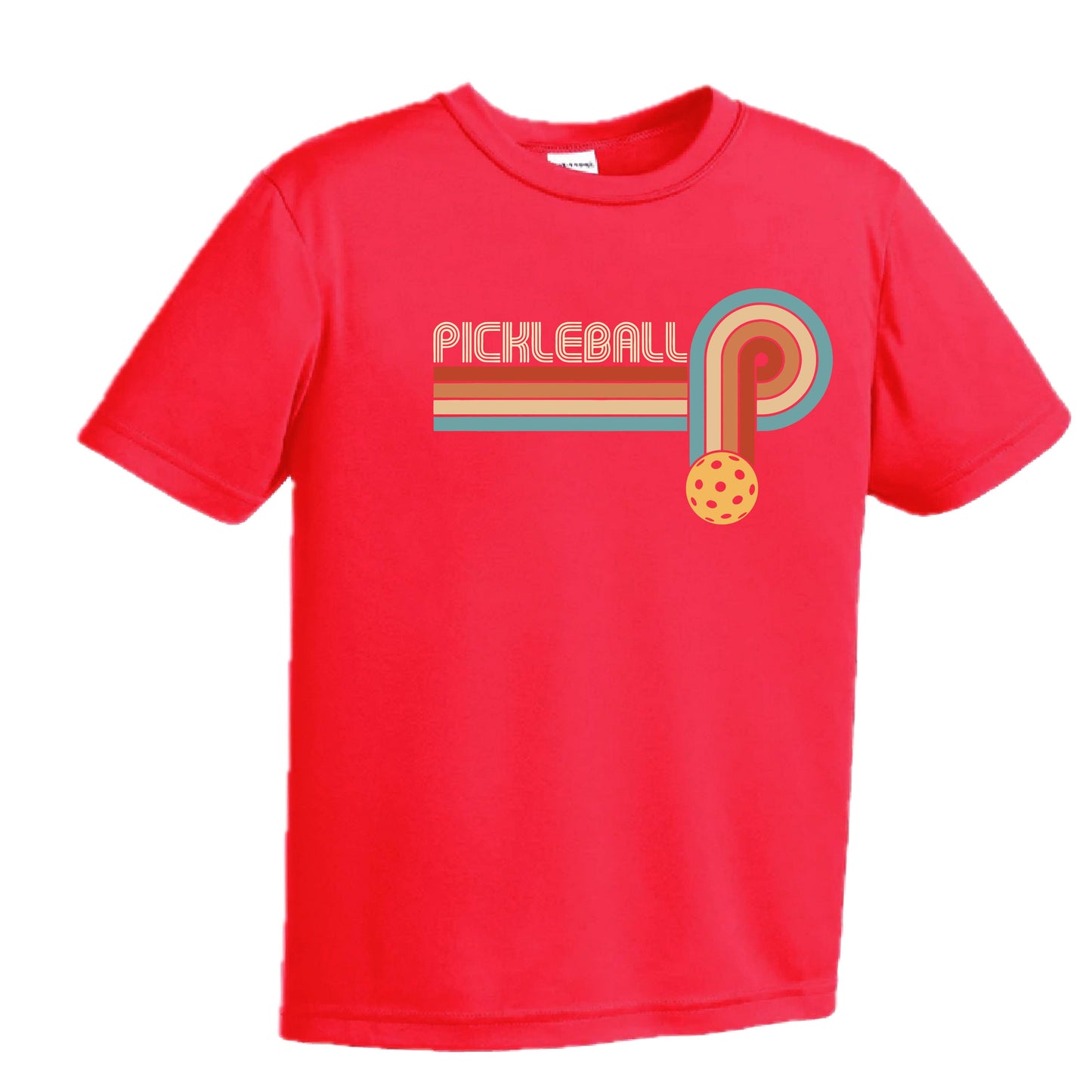 Retro Pickleball | Youth Short Sleeve Performance T-Shirts | 100% Polyester