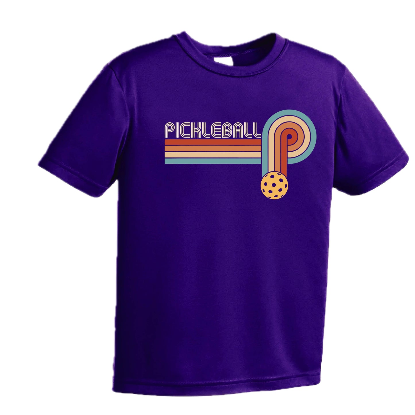 Retro Pickleball | Youth Short Sleeve Performance T-Shirts | 100% Polyester