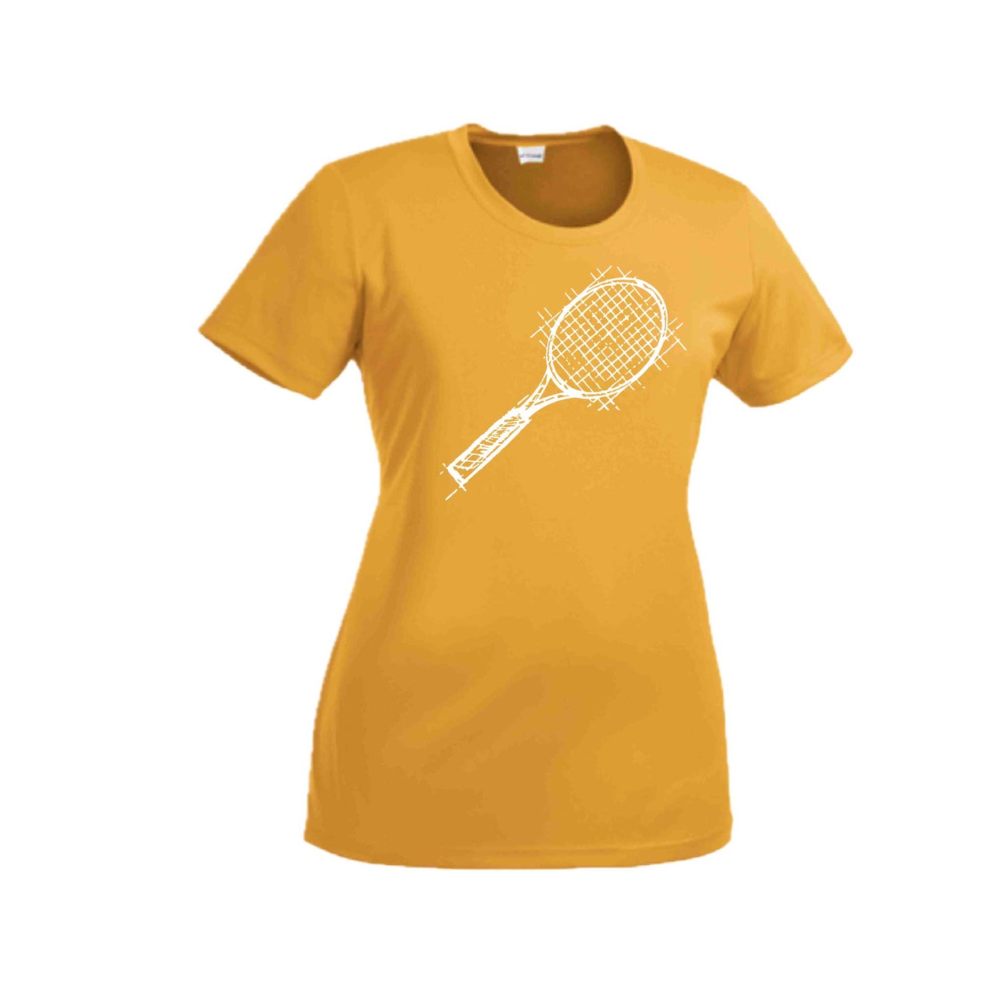 Retro Tennis | Women’s Short Sleeve Crewneck Tennis T-Shirts | 100% Polyester