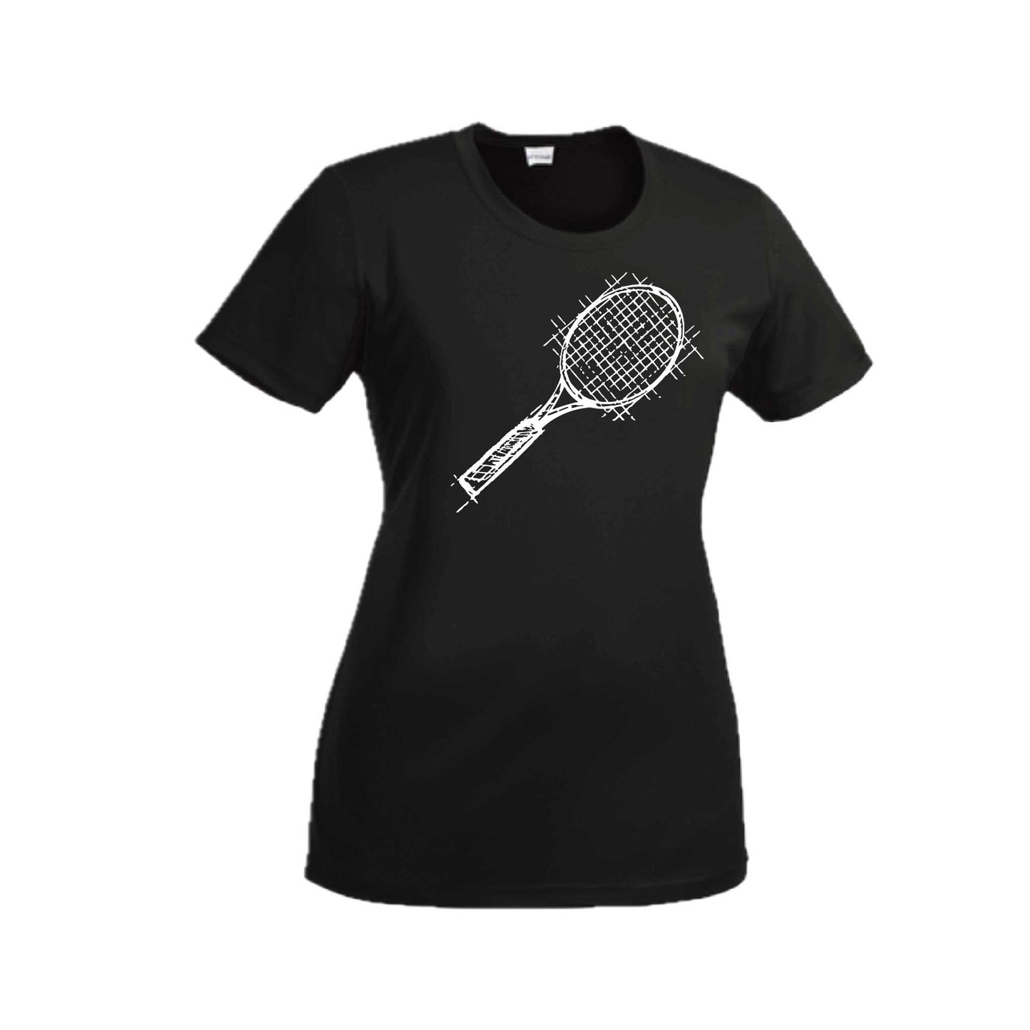 Retro Tennis | Women’s Short Sleeve Crewneck Tennis T-Shirts | 100% Polyester