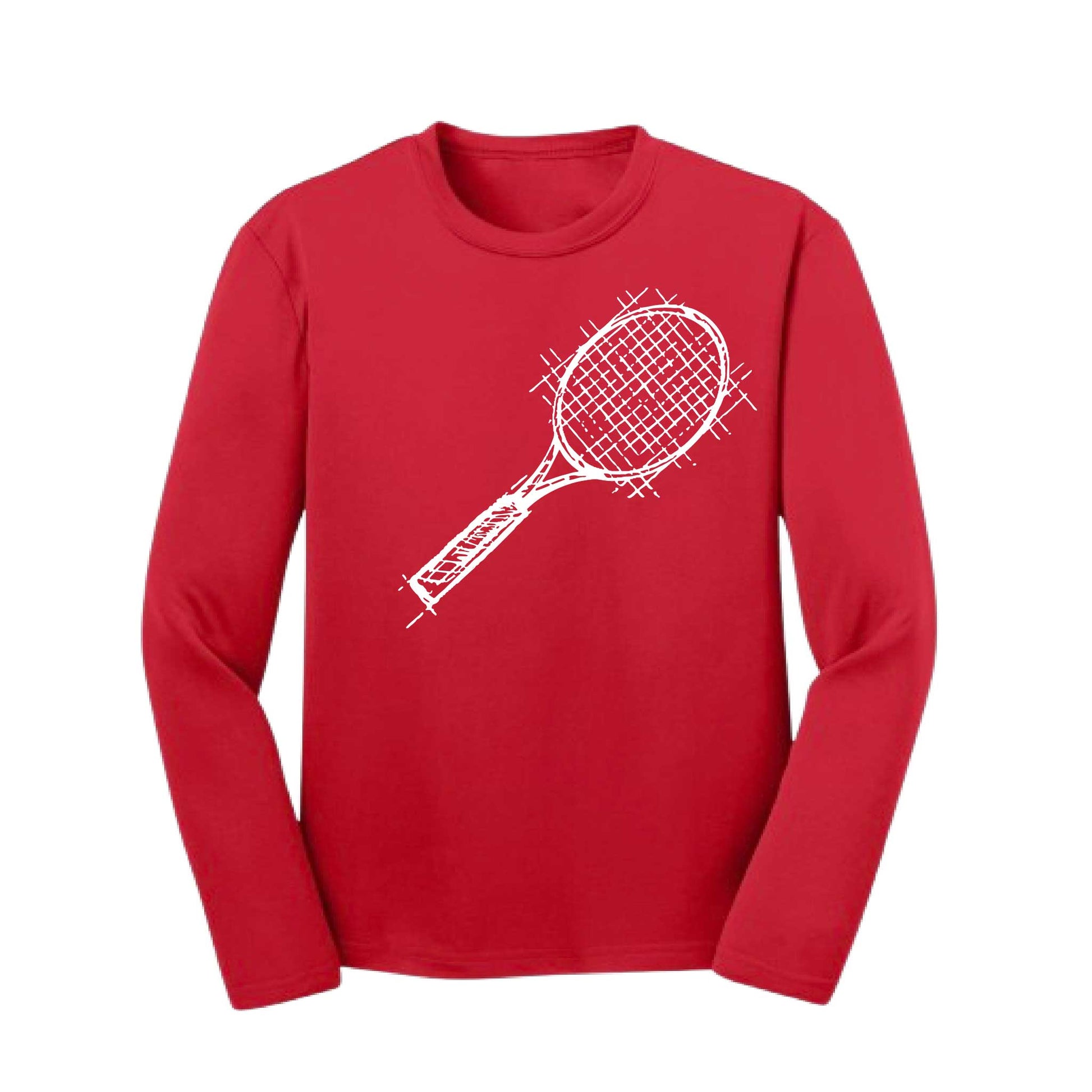 Retro Tennnis | Youth Long Sleeve Tennis Performance T-Shirts | 100% Polyester