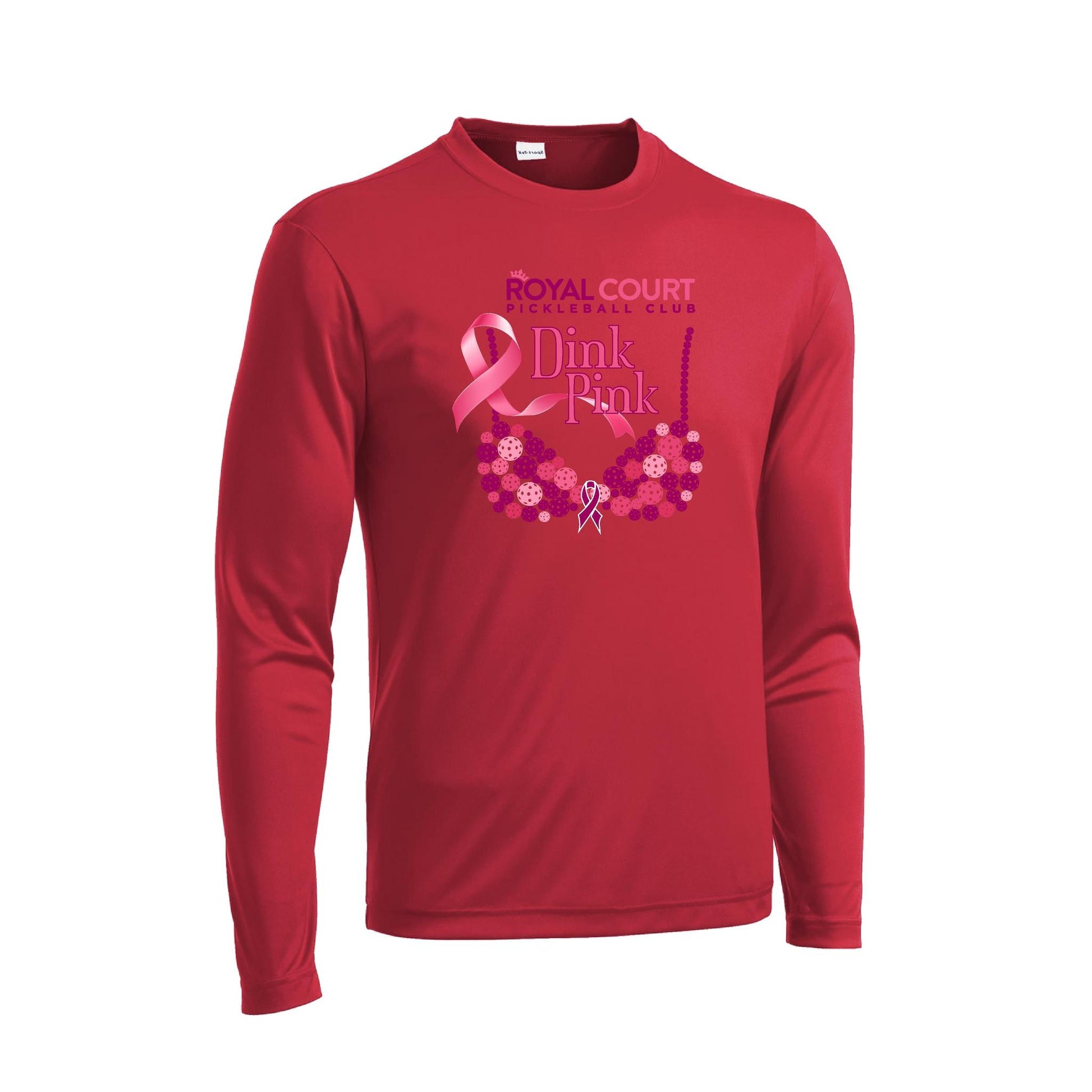 Royal Court Dink Pink | Men's Long Sleeve Athletic Performance T-Shirt | 100% Polyester