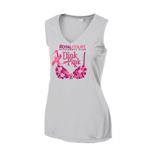 Royal Court Dink Pink | Women’s Sleeveless Pickleball Performance T-Shirt | 100% Polyester