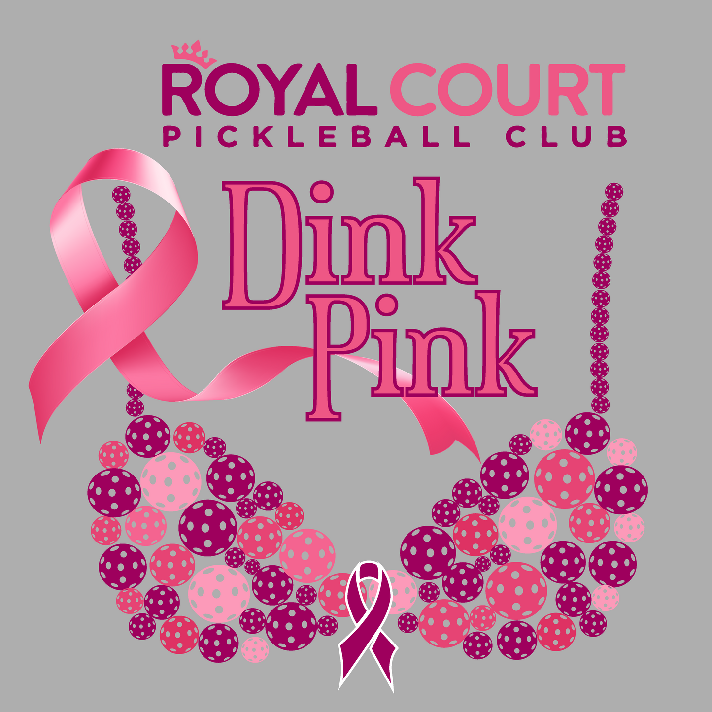 Royal Court Dink Pink | Women's Long Sleeve Scoop Neck Pickleball Shirts | 75/13/12 poly/cotton/rayon