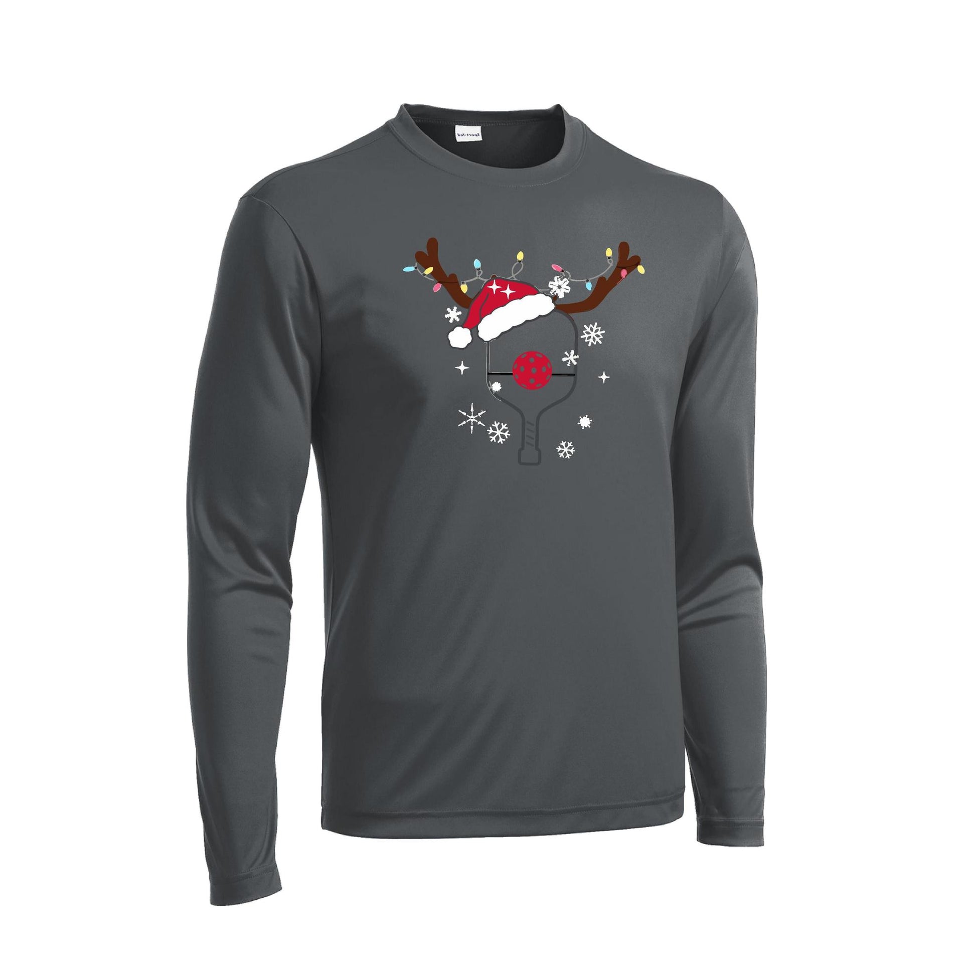 Rudolph The Pickling Reindeer Paddle | Men's Long Sleeve Athletic Performance T-Shirt | 100% Polyester
