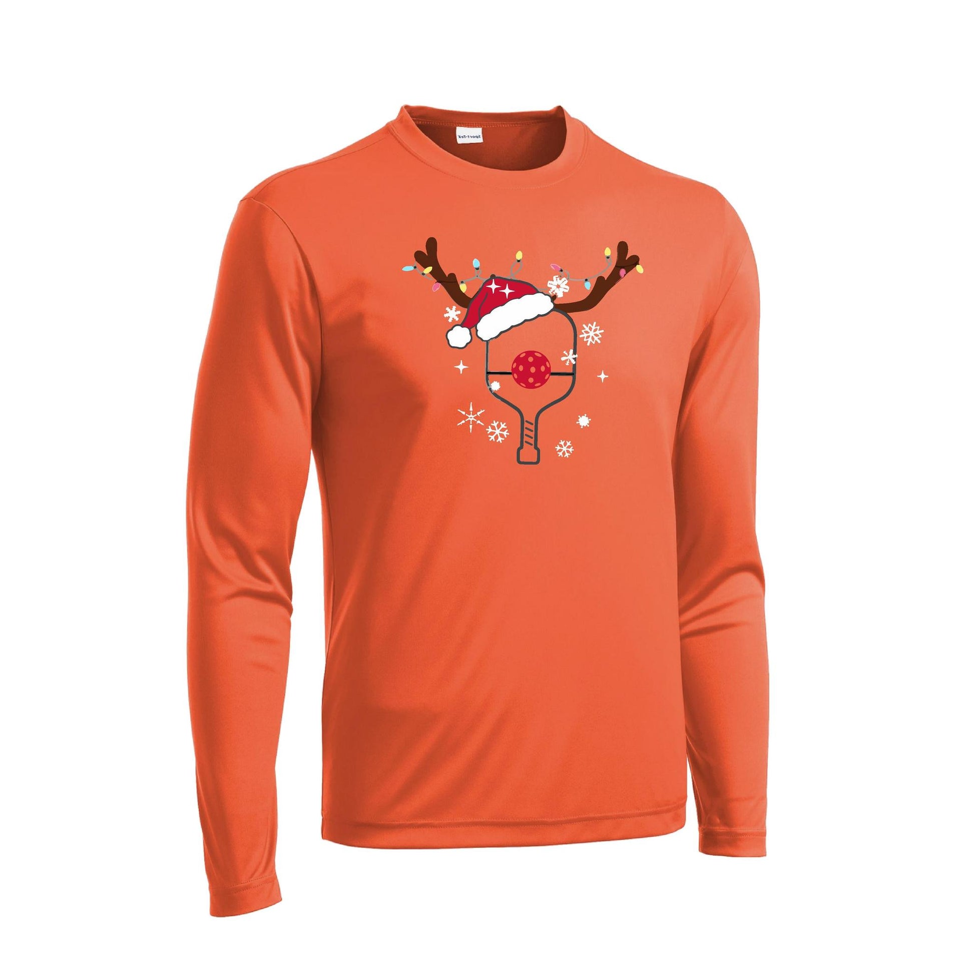 Rudolph The Pickling Reindeer Paddle | Men's Long Sleeve Athletic Performance T-Shirt | 100% Polyester
