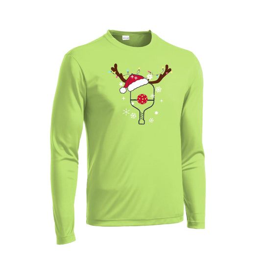 Rudolph The Pickling Reindeer Paddle | Men's Long Sleeve Athletic Performance T-Shirt | 100% Polyester