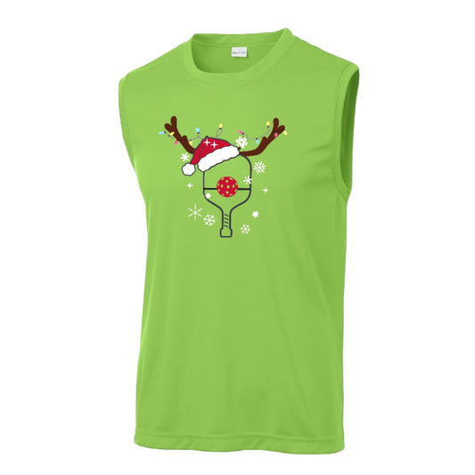 Rudolph The Pickling Reindeer Paddle | Men's Sleeveless Athletic Performance T-Shirt | 100% Polyester