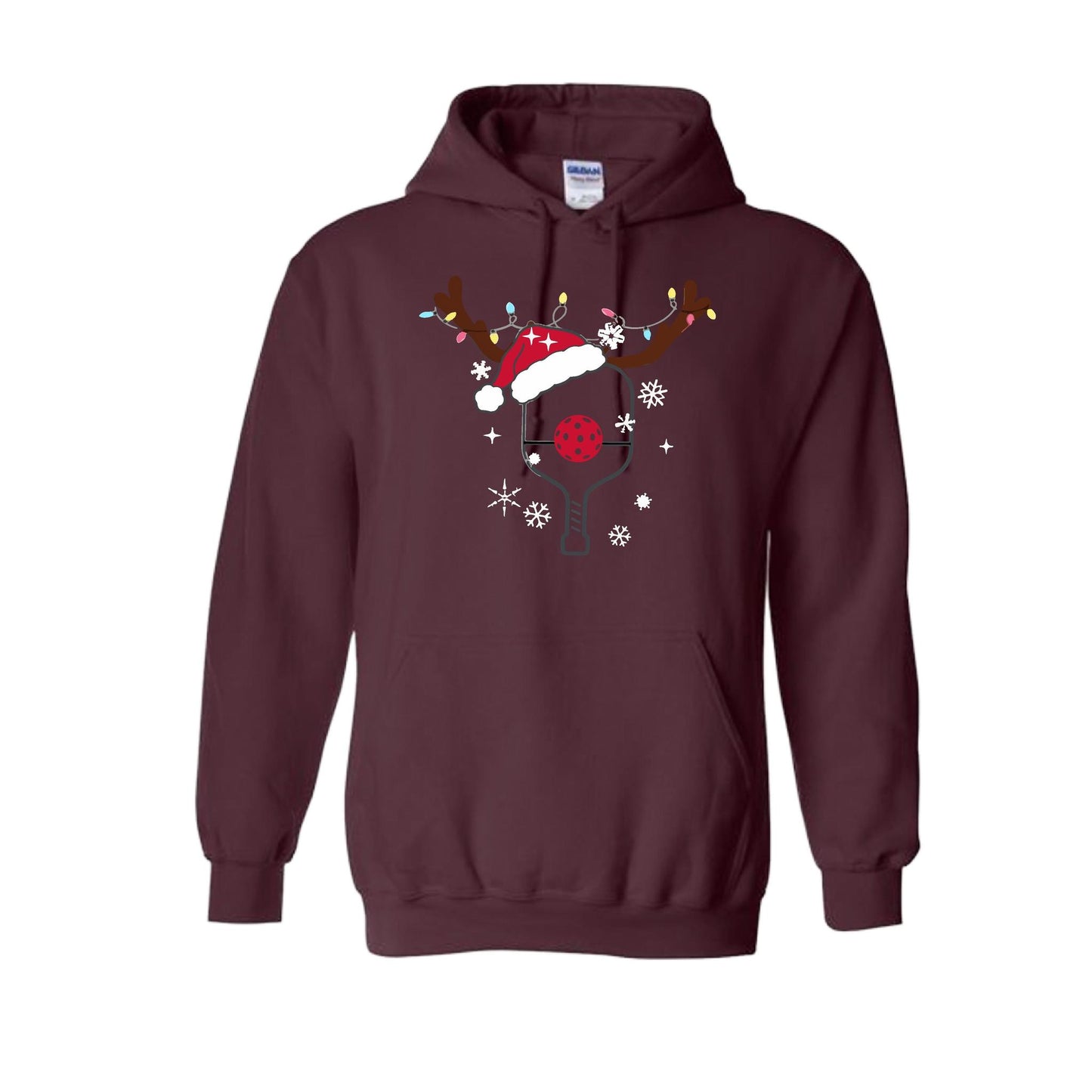 Rudolph The Pickling Reindeer Paddle | Unisex Hoodie Athletic Sweatshirt | 50% Cotton/50% Polyester